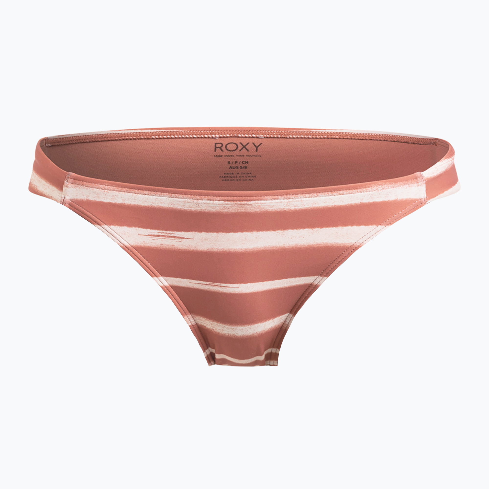Spodný diel plaviek ROXY Printed Beach Classics Bikini cedar wood happy stripe (PT Beach Classics Bikini ERJX404790)