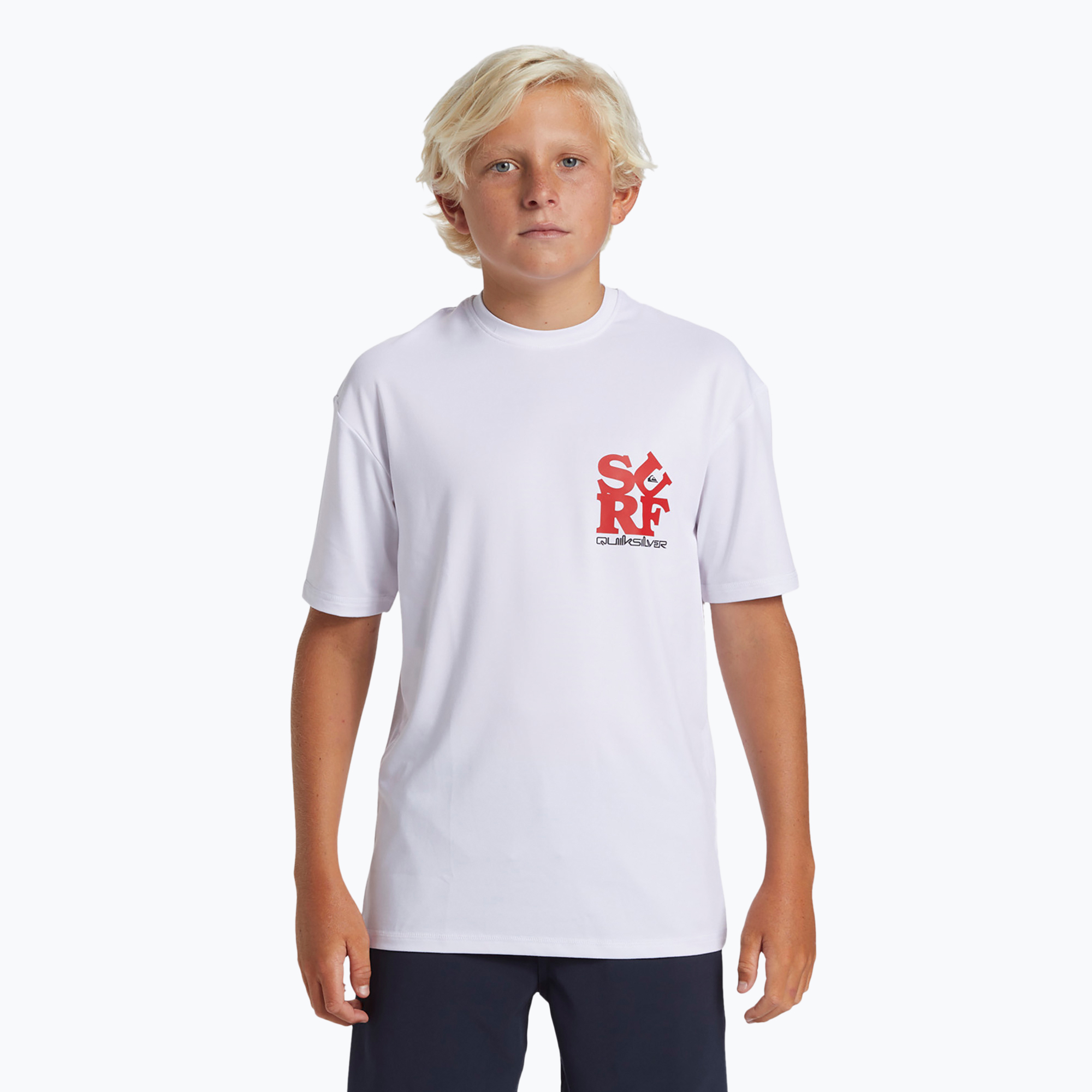 Detské tričko na plávanie Quiksilver Everyday Surf Tee white/black (Everyday Surf UPF50 AQBWR03067-XWWK)