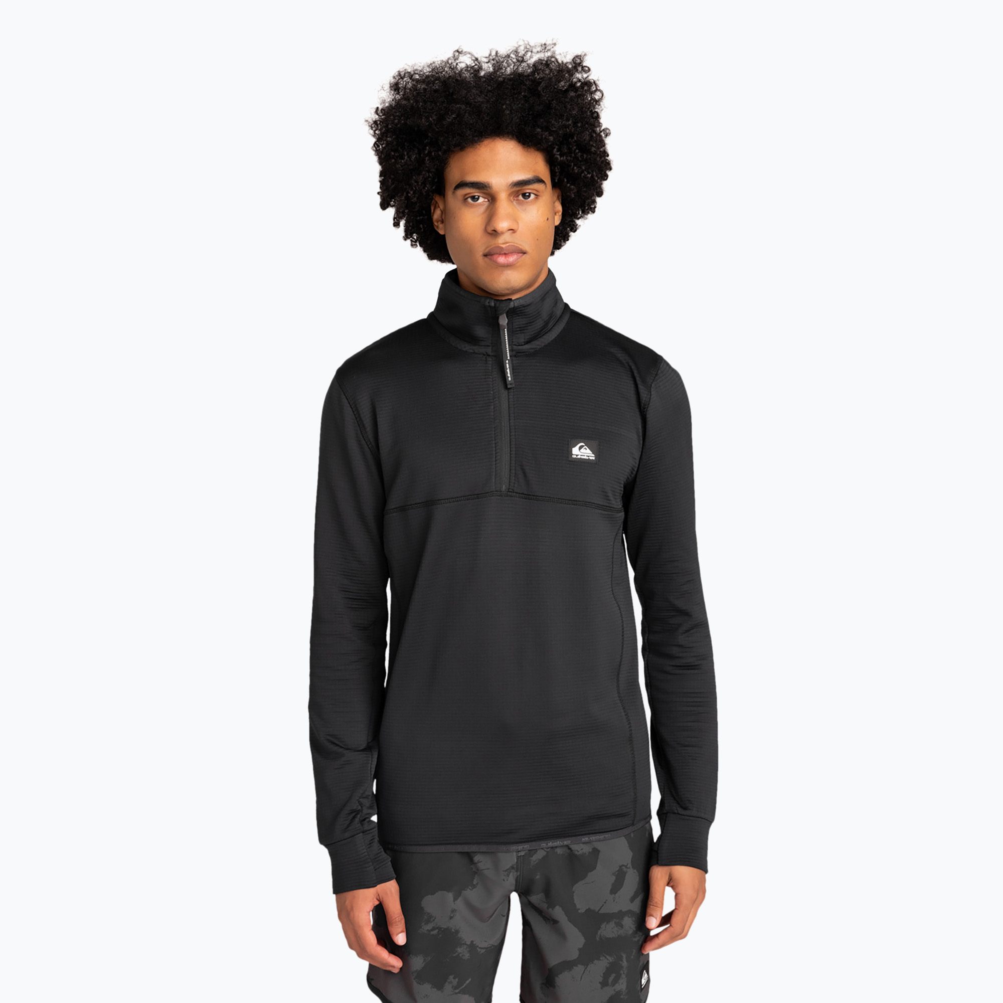 Pánska snowboardová mikina Quiksilver Steep Point Half Zip Fleece true black (Steep Point Half Zip Fleece EQYFT04567-KVJ0)