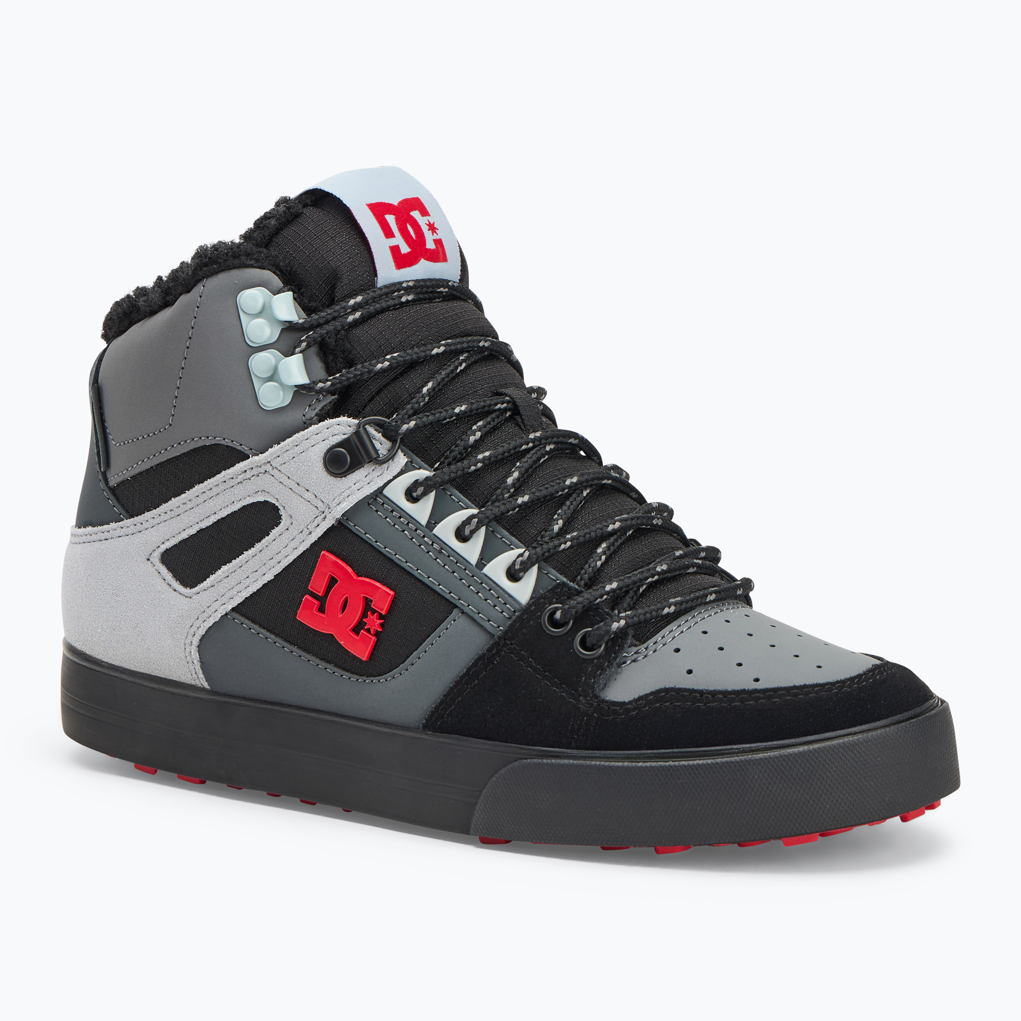 Pánske topánky DC Pure High-Top grey/black/red (Pure High-Top ADYS400047-XSKR)
