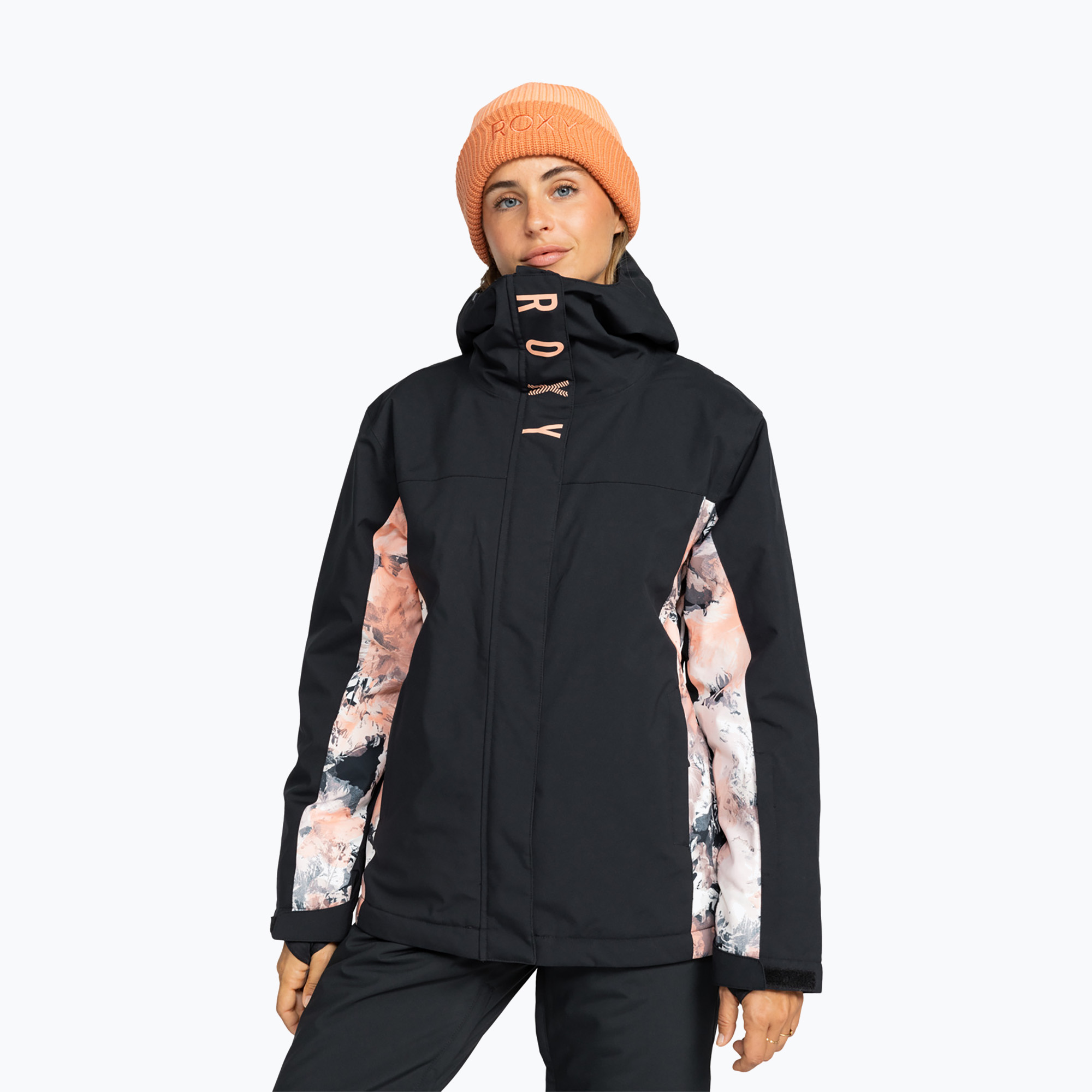 Dámska snowboardová bunda ROXY Galaxy peach pink big dreamy picture (Galaxy ERJTJ03484-MGK1)