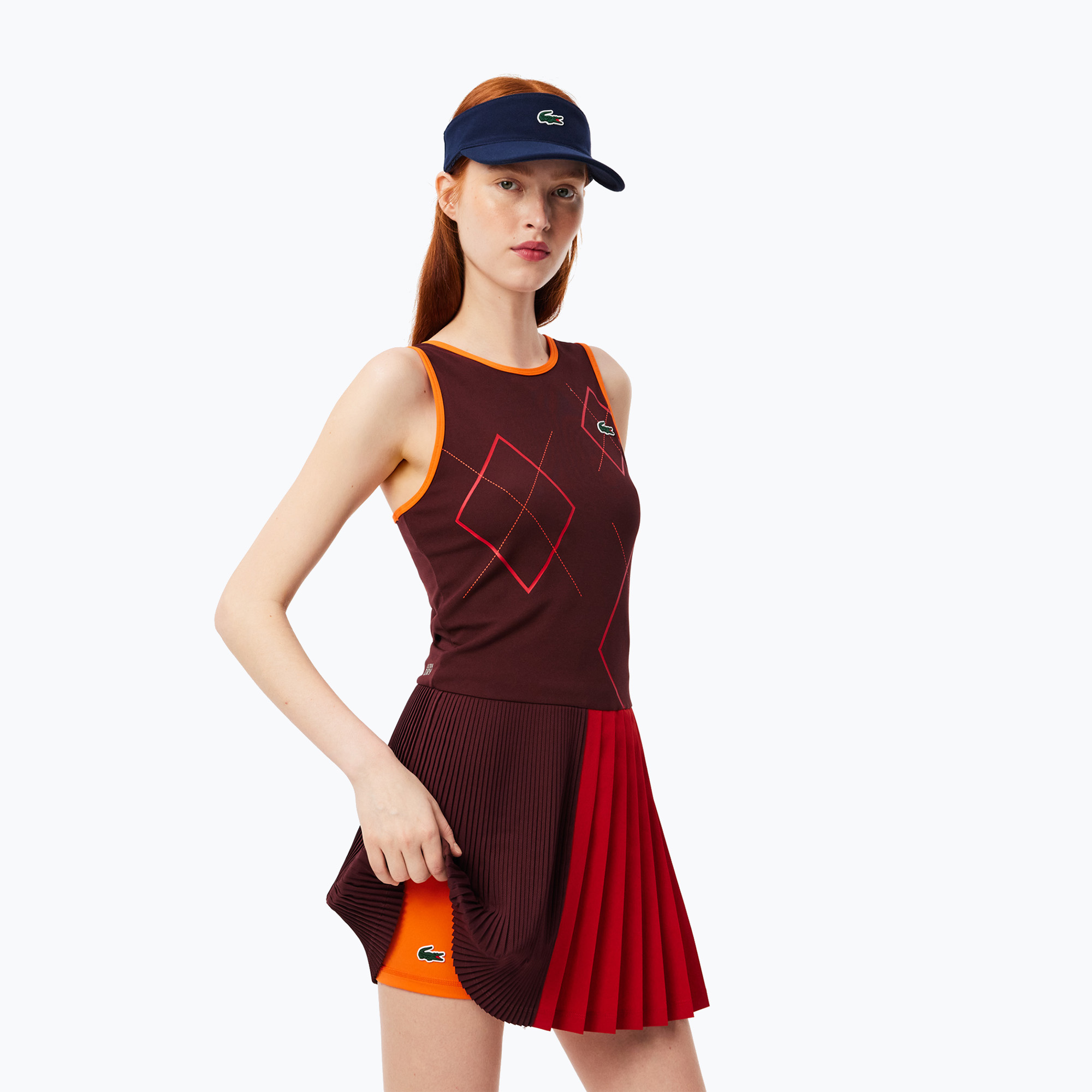 Tenisové šaty Lacoste EF7451 expresso/opera-buoy (EF7451)