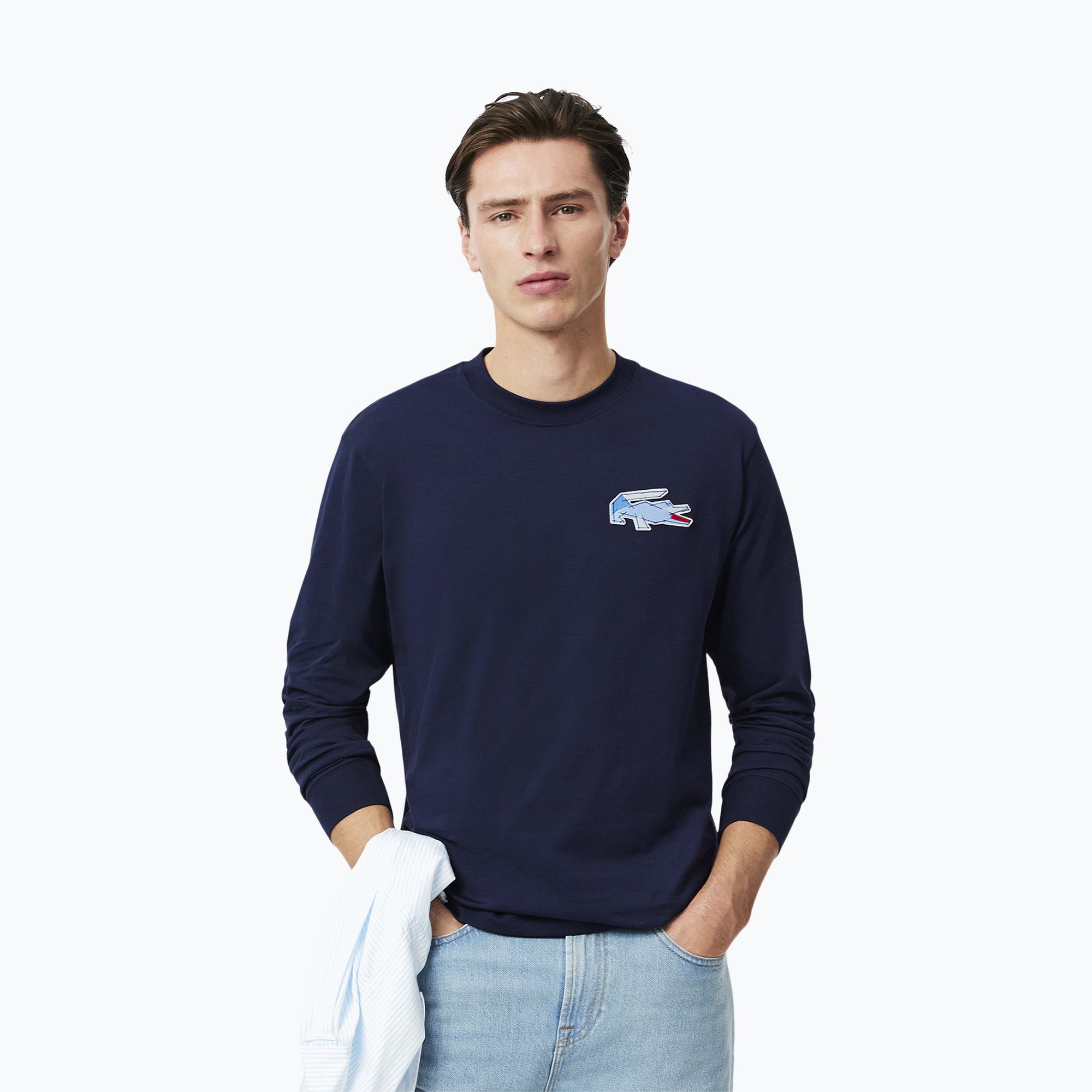 Pánske tričko Lacoste Longsleeve TH3586 navy blue (TH3586)