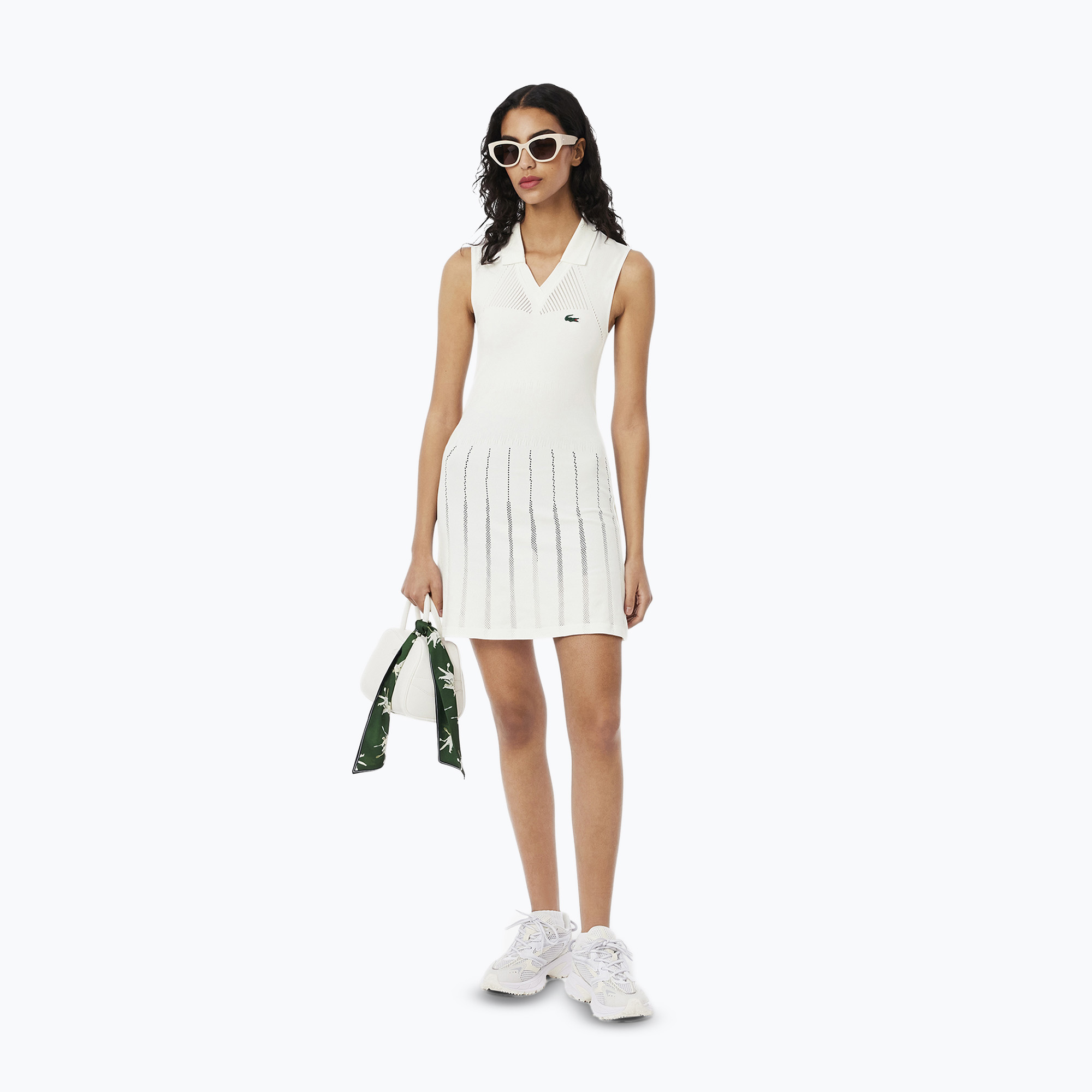 Tenisové šaty Lacoste EF0615 white/green (EF0615)