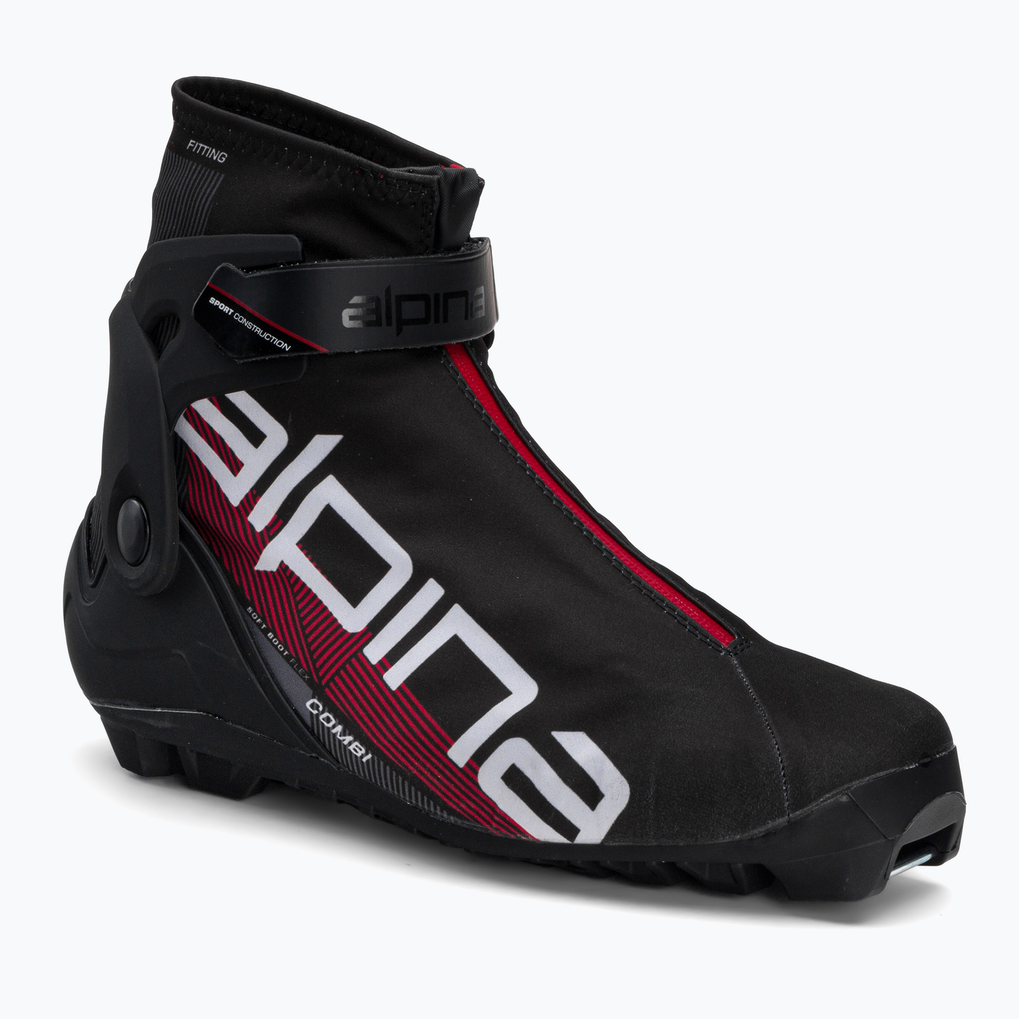 Pánske topánky na bežecké lyžovanie Alpina N Combi black/white/red