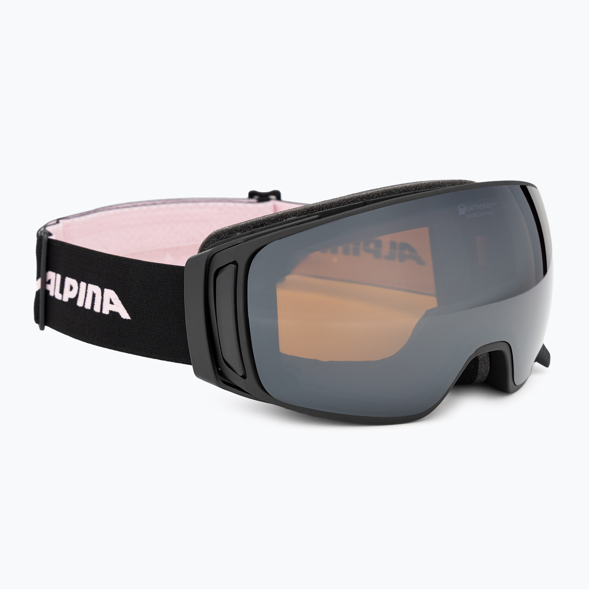 Lyžiarske okuliare Alpina Double Jack Mag Q-Lite black/rose matt/mirror black (Double Jack Mag Q-Lite A7283151)
