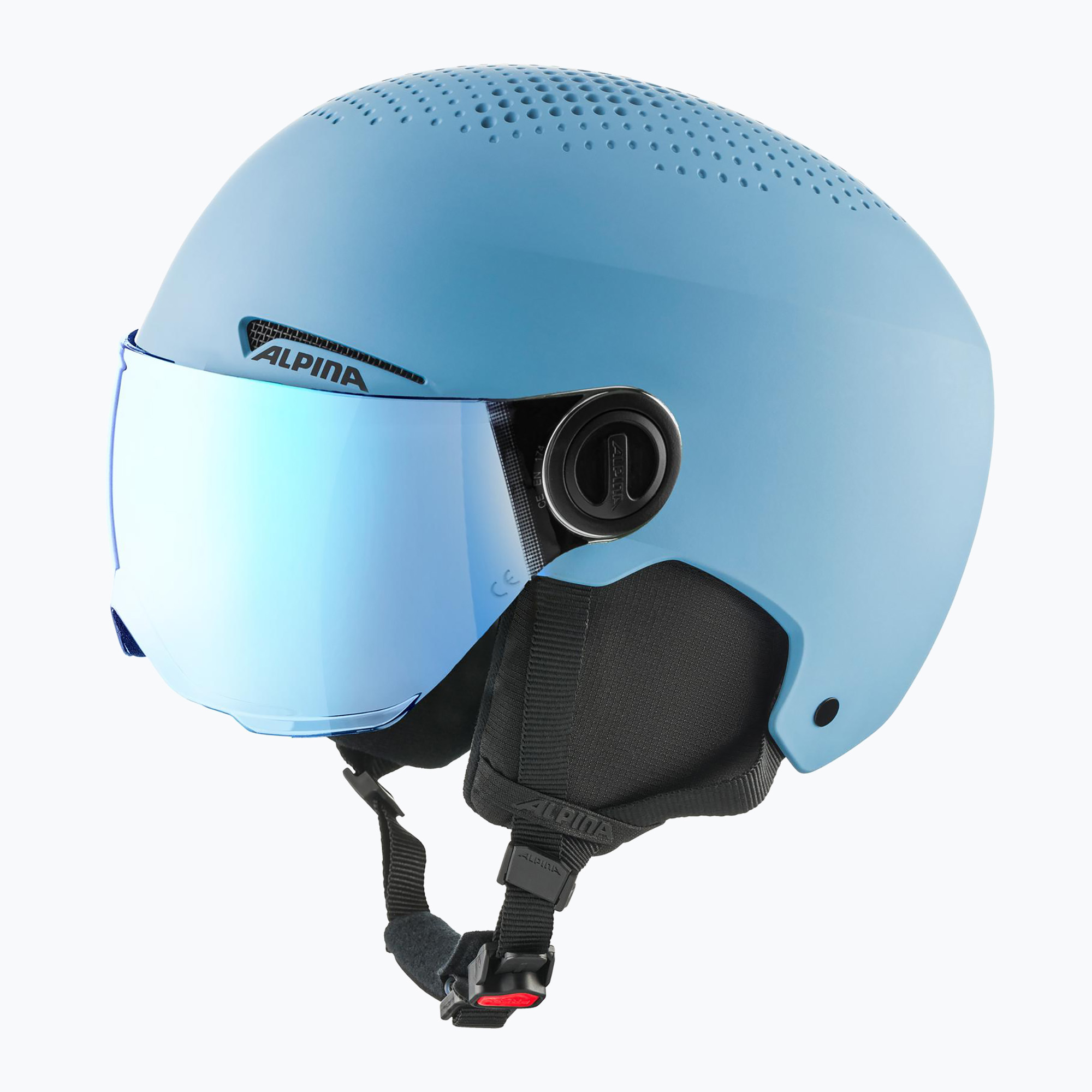 Detská lyžiarska prilba Alpina Zupo Visor Q-Lite smoke/ blue matt (Zupo Visor Q-Lite A9229246)