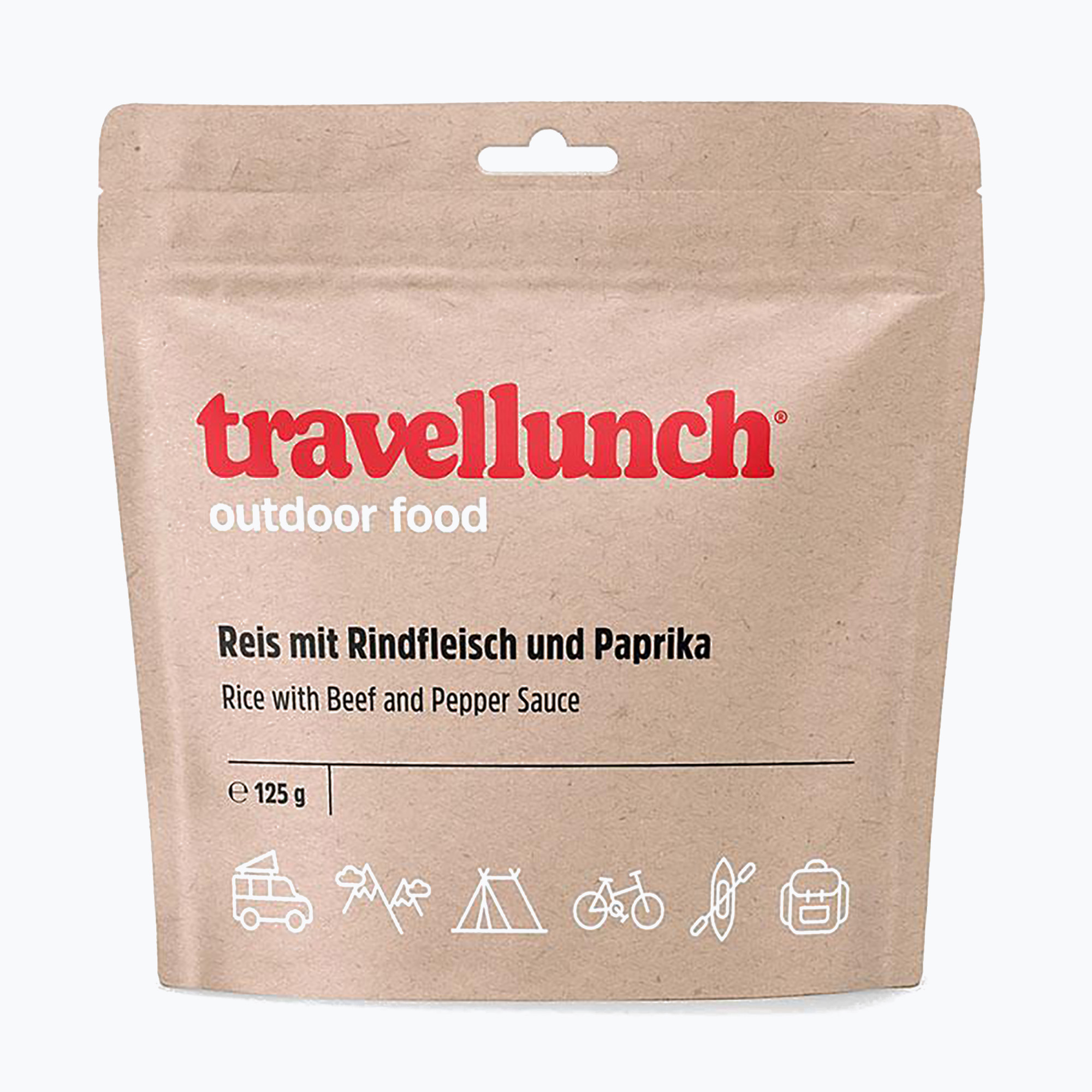 Mrazom sušené potraviny travellunch Pikantné hovädzie mäso s ryžou 125 g