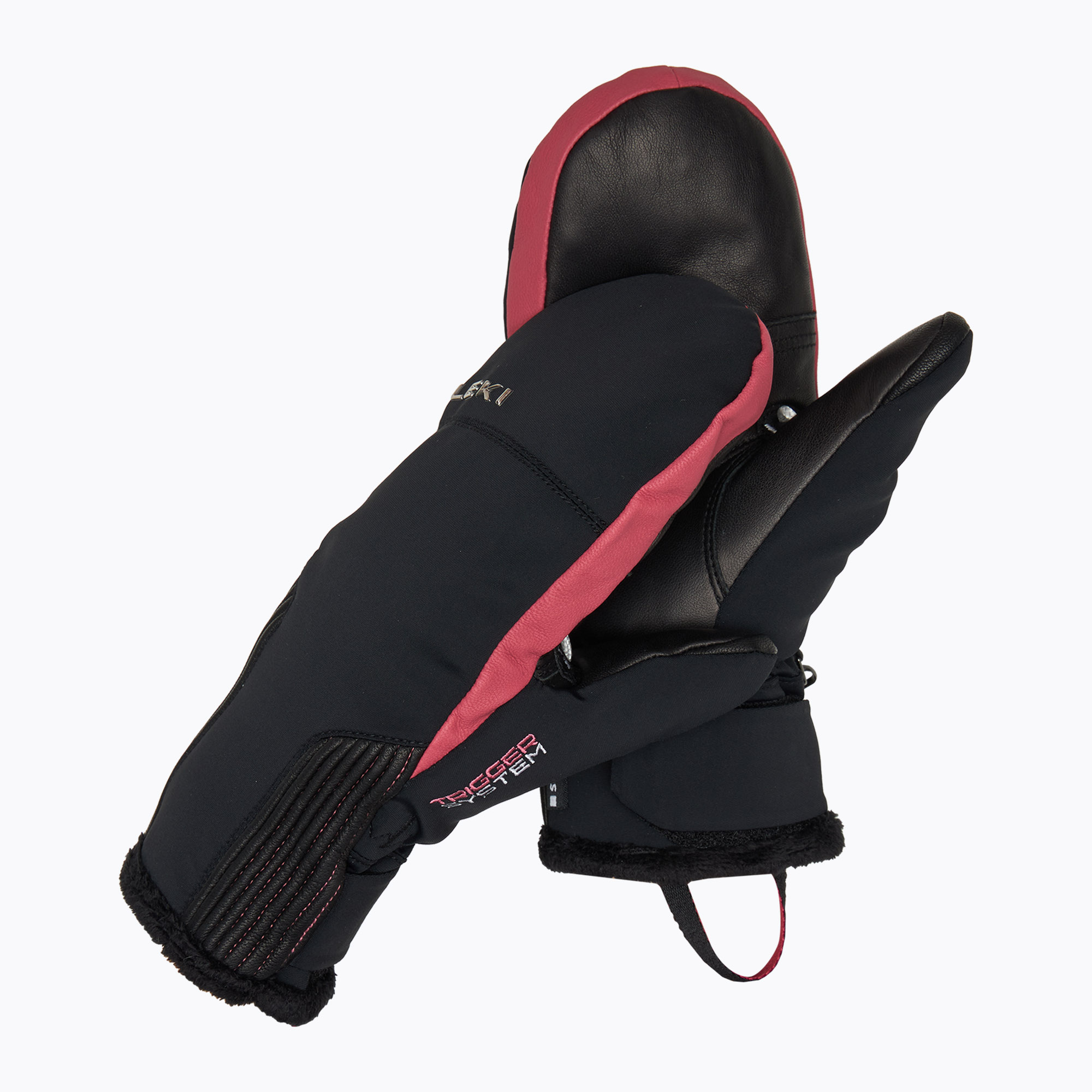 Dámske lyžiarske rukavice LEKI Vallarta 3D Mitt black/ rose (Vallarta 3D Women Mitt 654805502)
