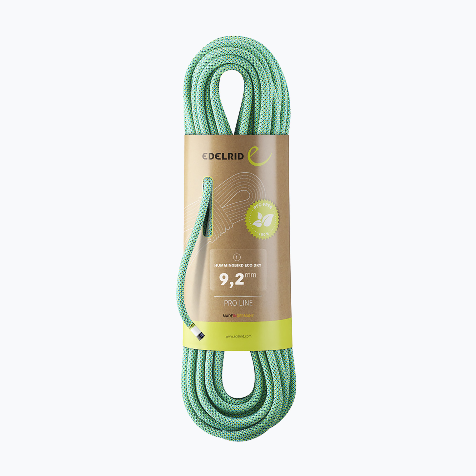 Lezecké lano EDELRID Hummingbird Eco Dry 9.2 icemint/citrus (Hummingbird Eco Dry 9.2 713420800570)