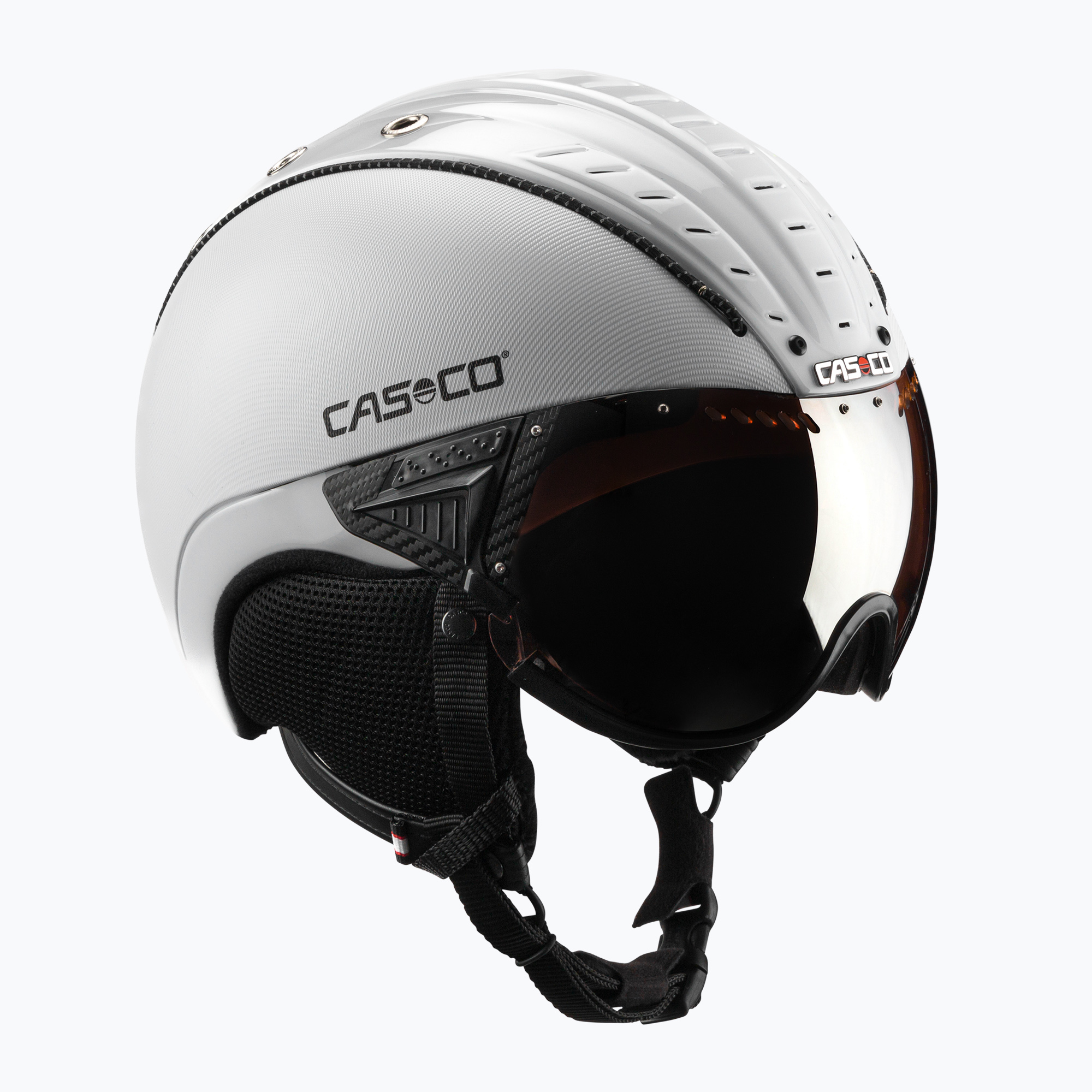 Lyžiarska prilba CASCO SP-2 Carbonic Visor white 07.3737 (SP-2 Visor Carbonic 07.3737.)
