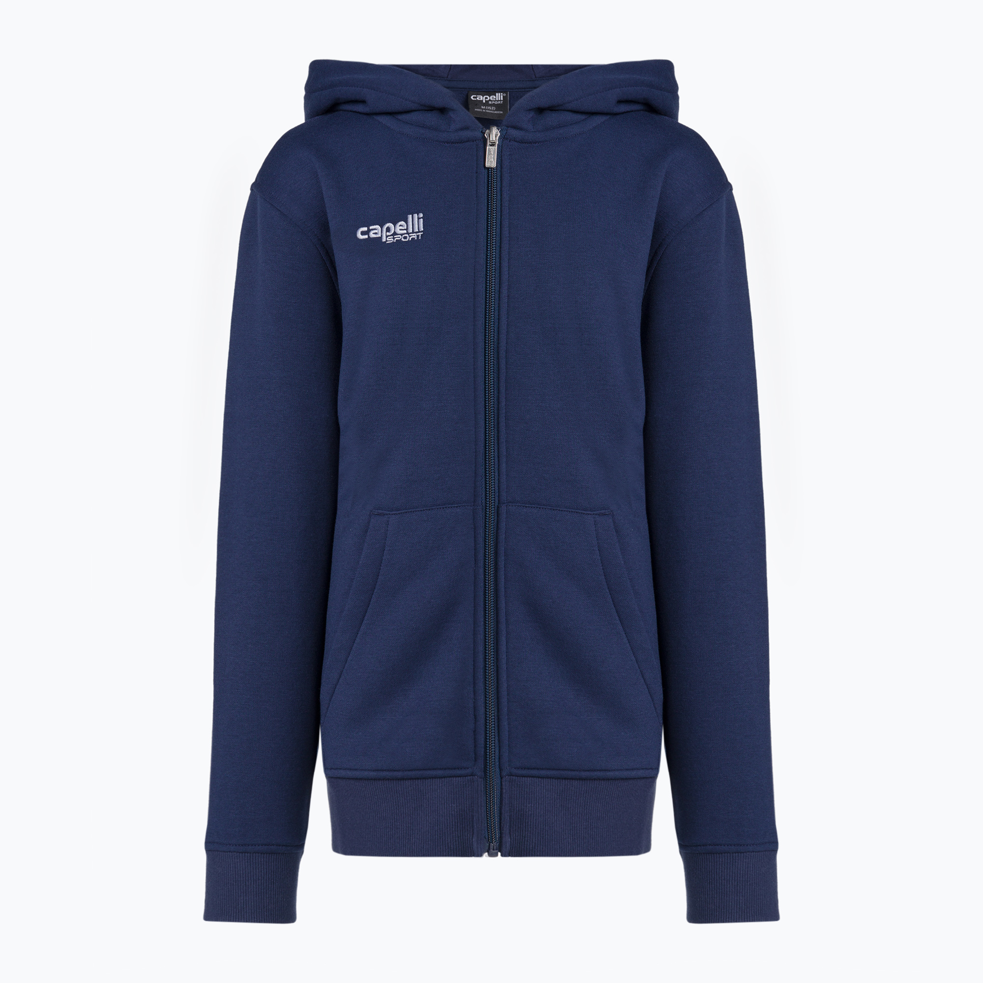 Detská futbalová mikina Capelli Basics Youth Zip Hoodie navy (Basics Youth Zip Hoodie AGA-2086X)