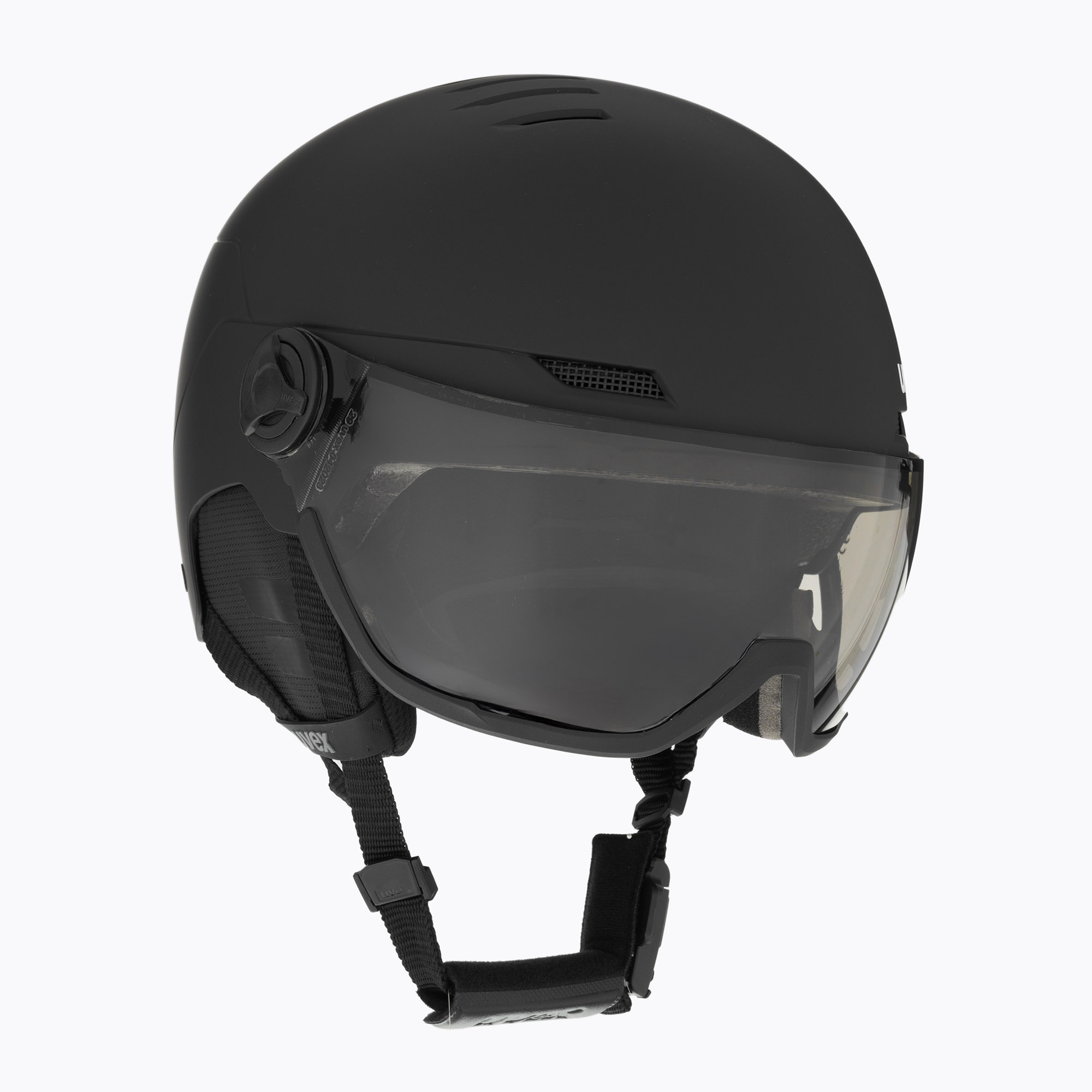 Lyžiarska prilba UVEX Wanted Visor Pro V black matt/variomatc smoke (Wanted Visor Pro V 56/6/316/10/05)