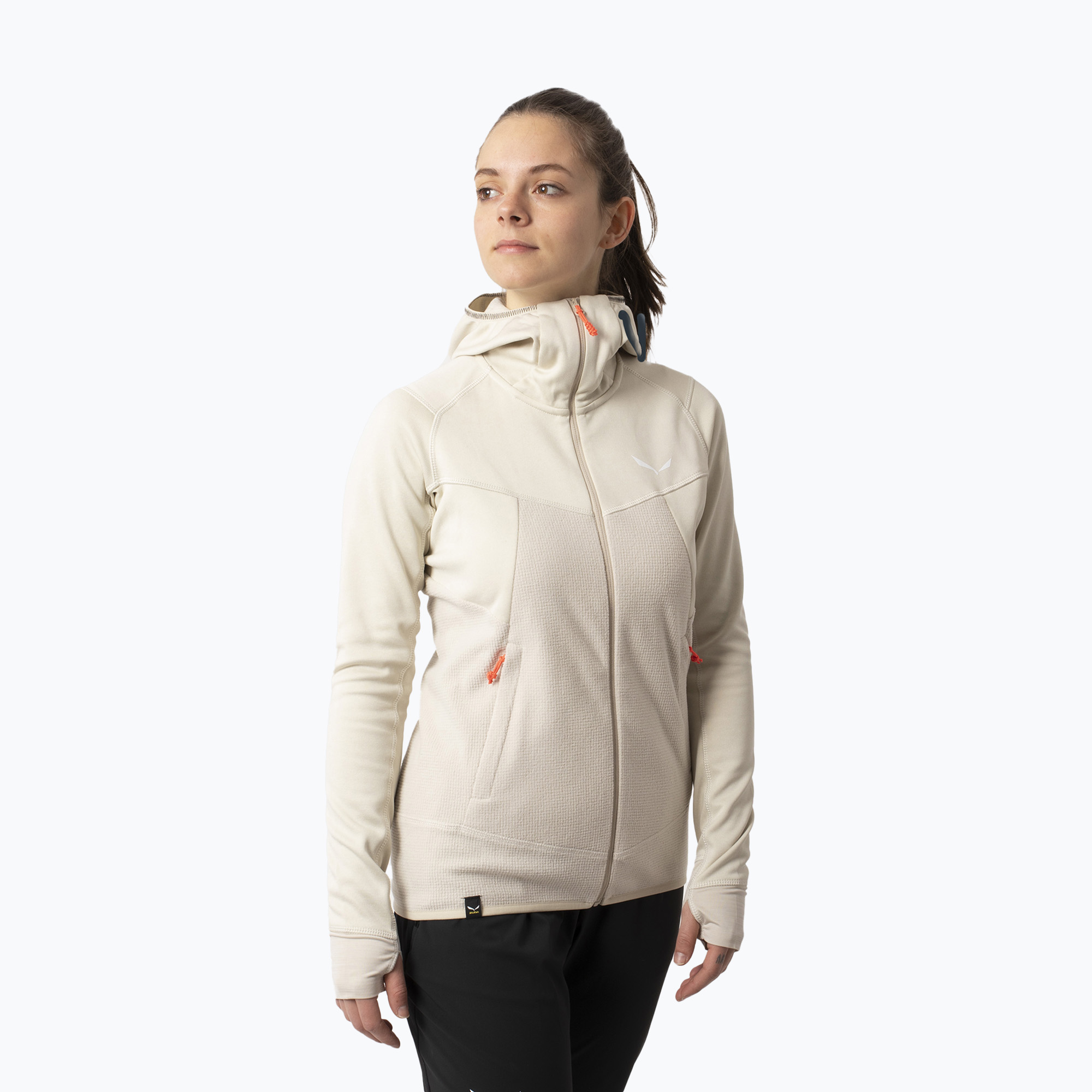 Dámska fleecová mikina Salewa Puez Hybrid PL FZ Hoody beige 00-0000027389 (Puez Hybrid PL FZ Hoody 00-0000027389)