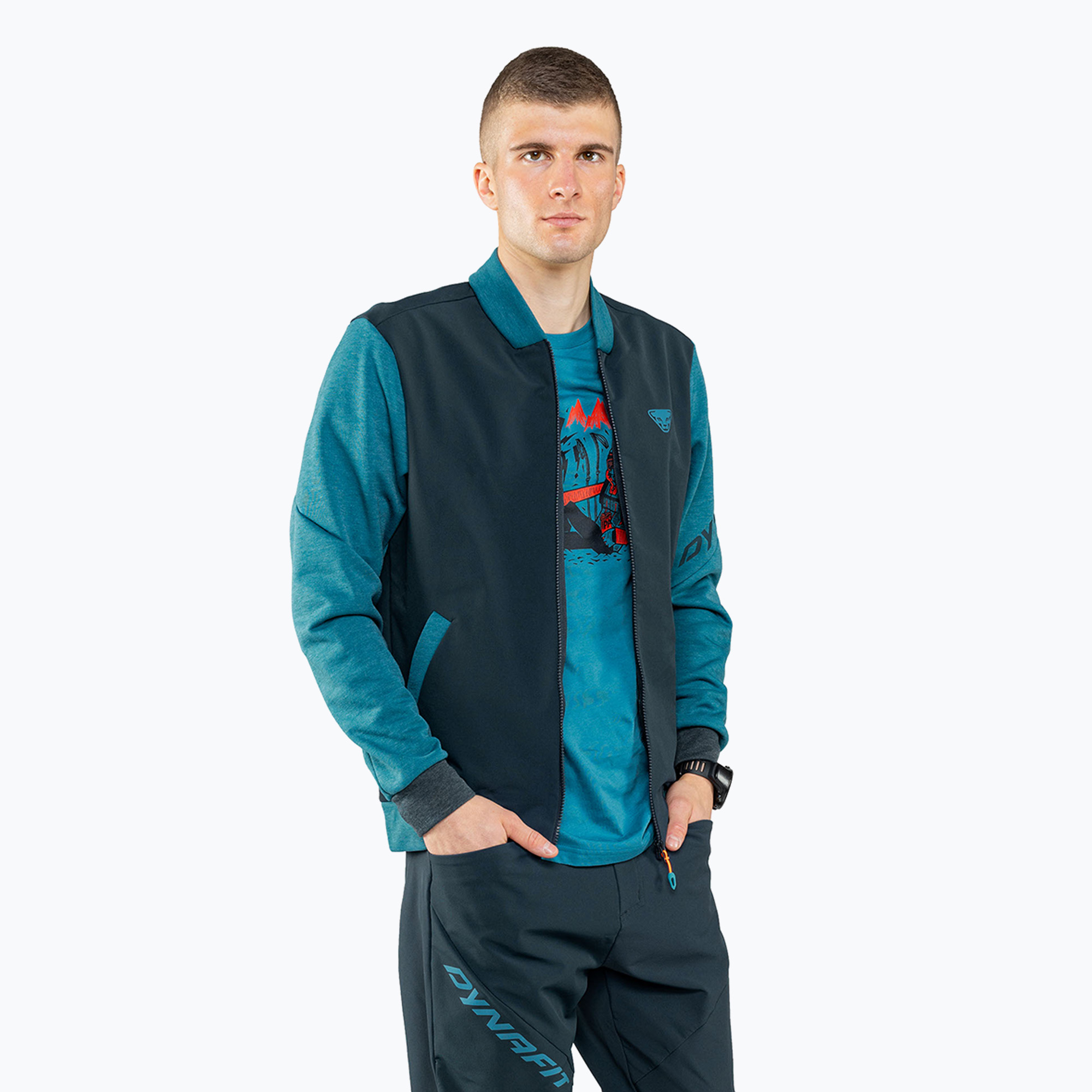 Pánska lyžiarska bunda DYNAFIT 24/7 PTC Varsity mallard blue