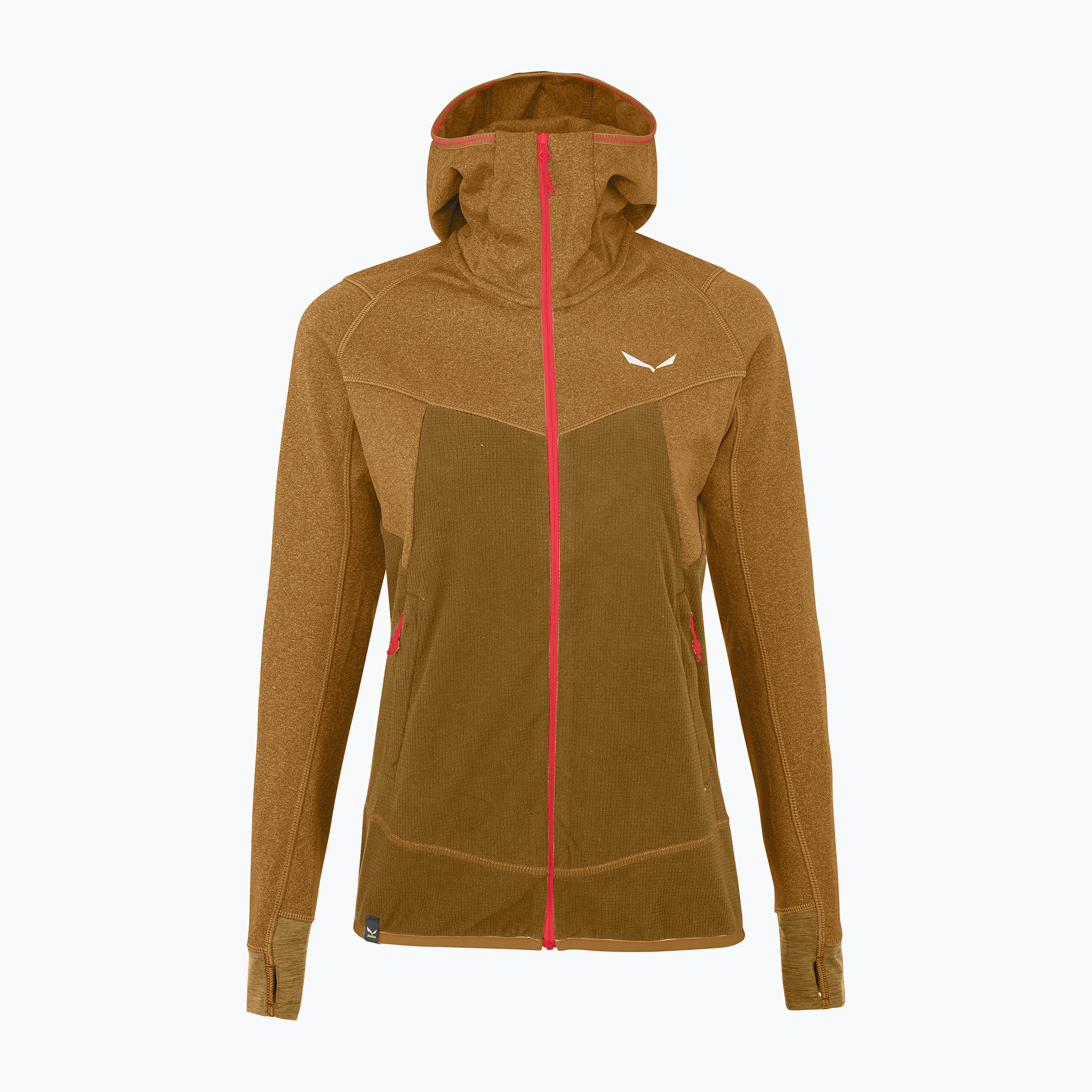 Dámska trekingová mikina Salewa Puez Hybrid PL FZ Hoody golden brown melange