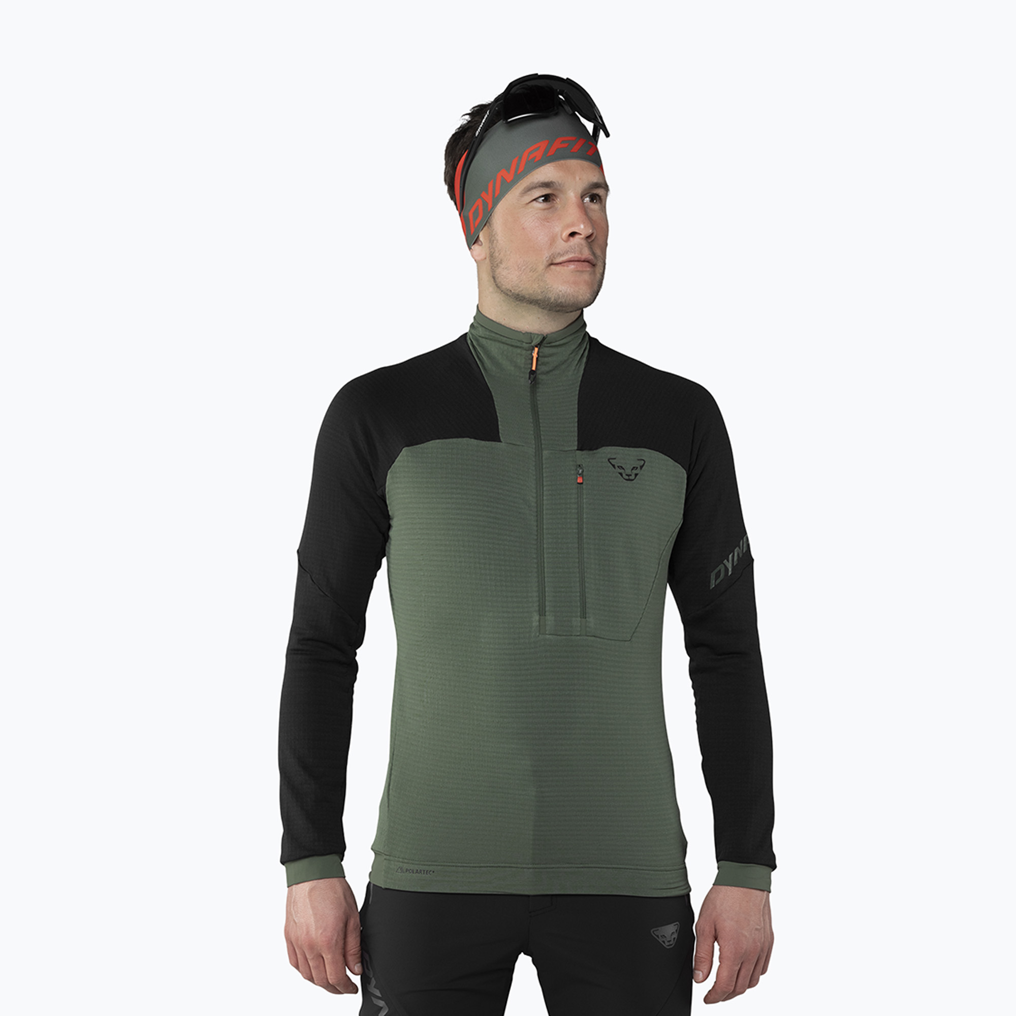 Pánska mikina DYNAFIT Speed Polartec 1/2 Zip black out/thyme (Speed Polartec 1/2 Zip 08-0000071498)