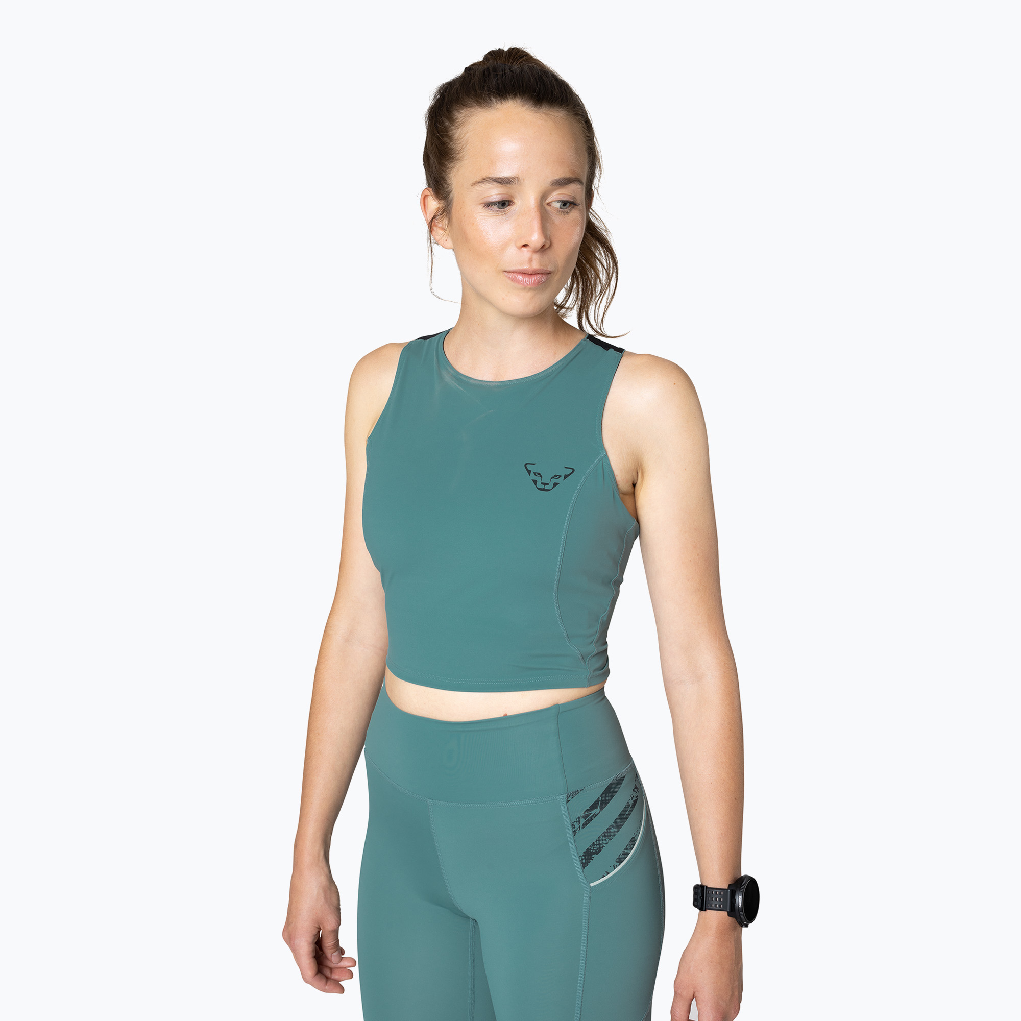 Dámske bežecké tričko DYNAFIT Trail Crop Top atlantic (Trail Crop Top 08-0000071903)