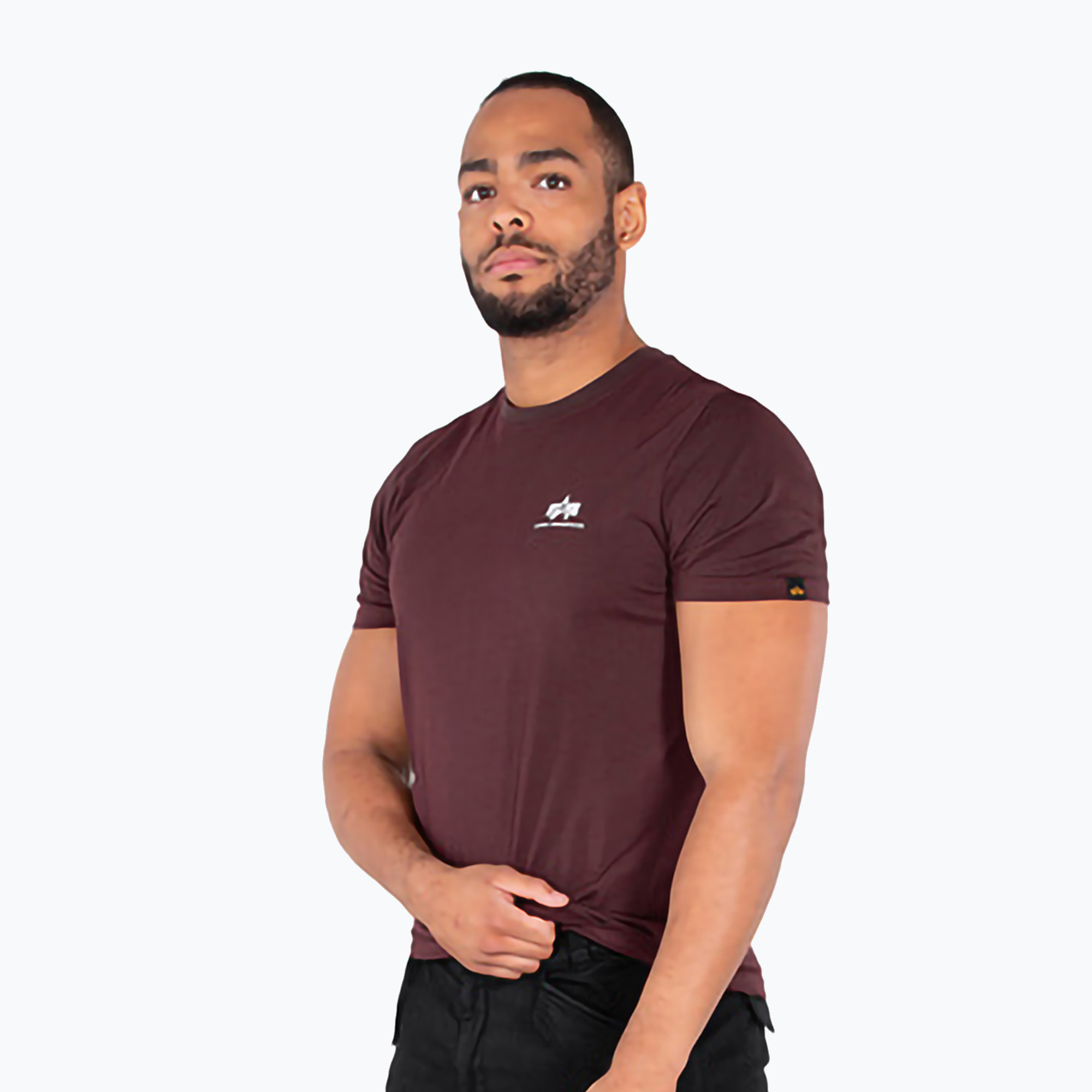 Pánske tričko Alpha Industries Basic Small Logo deep maroon