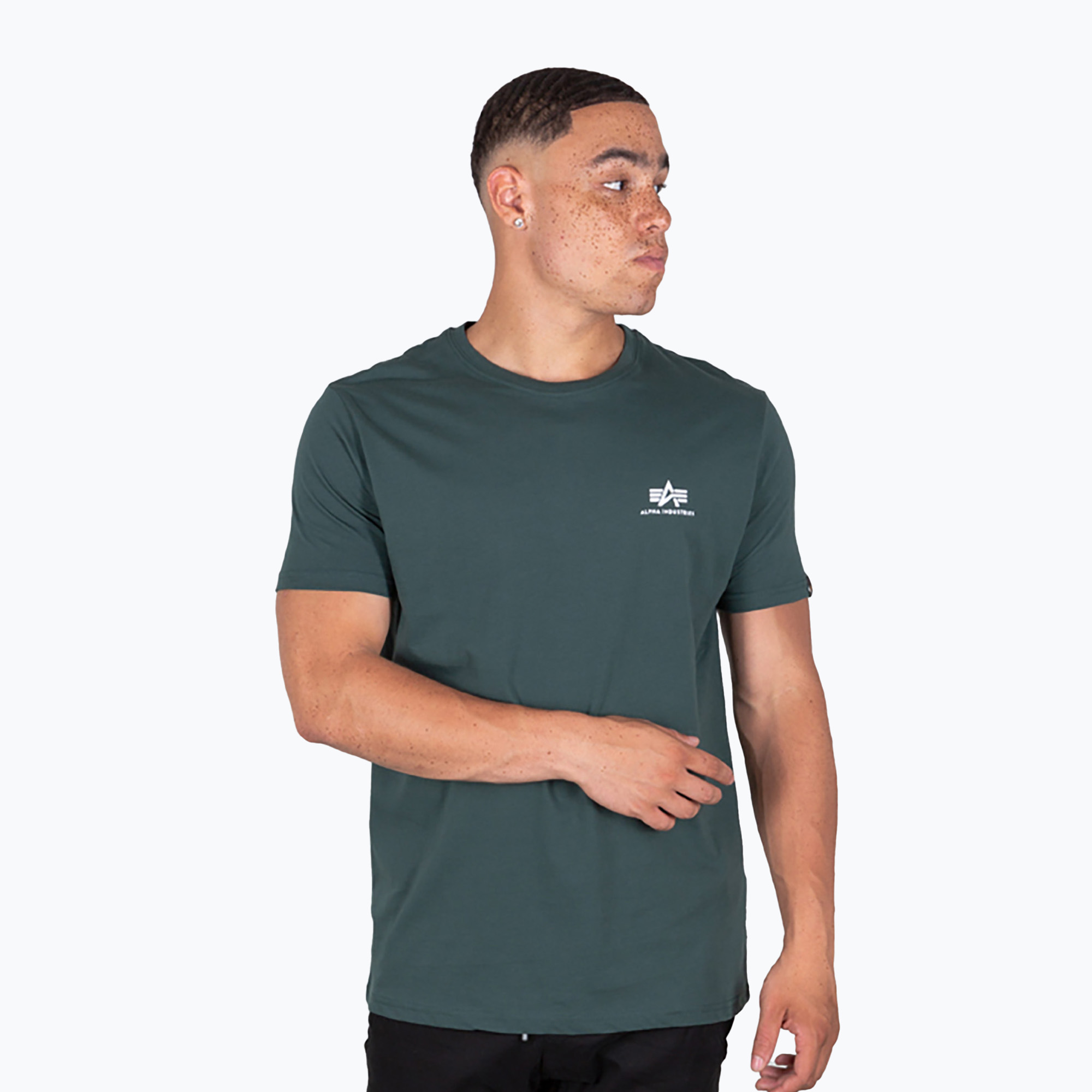 Pánske tričko Alpha Industries Basic Small Logo T-shirt navy green (Basic Small Logo 188505)