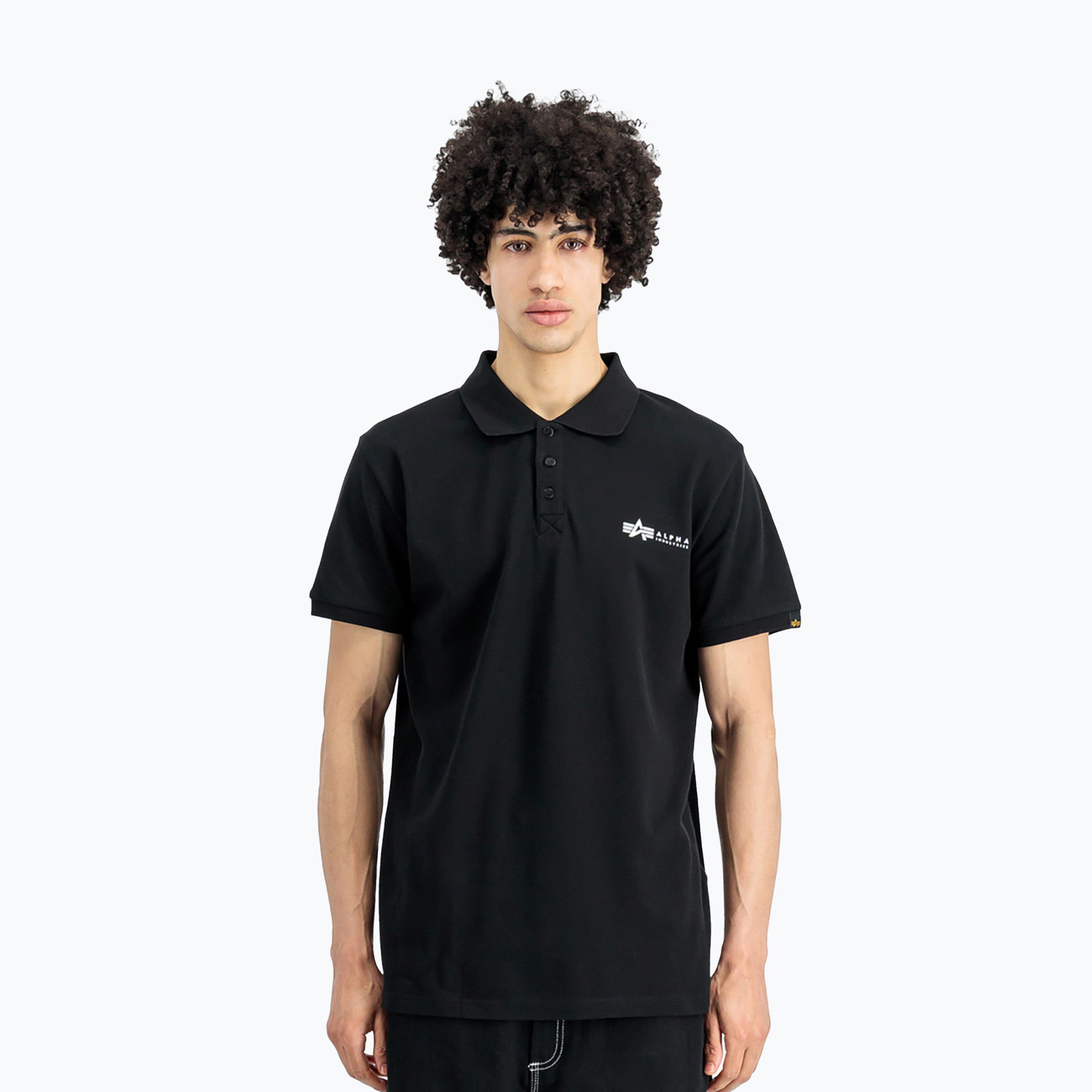 Pánske tričko Alpha Industries Basic Polo Small Logo čierne (Basic Polo Small Logo 106600)