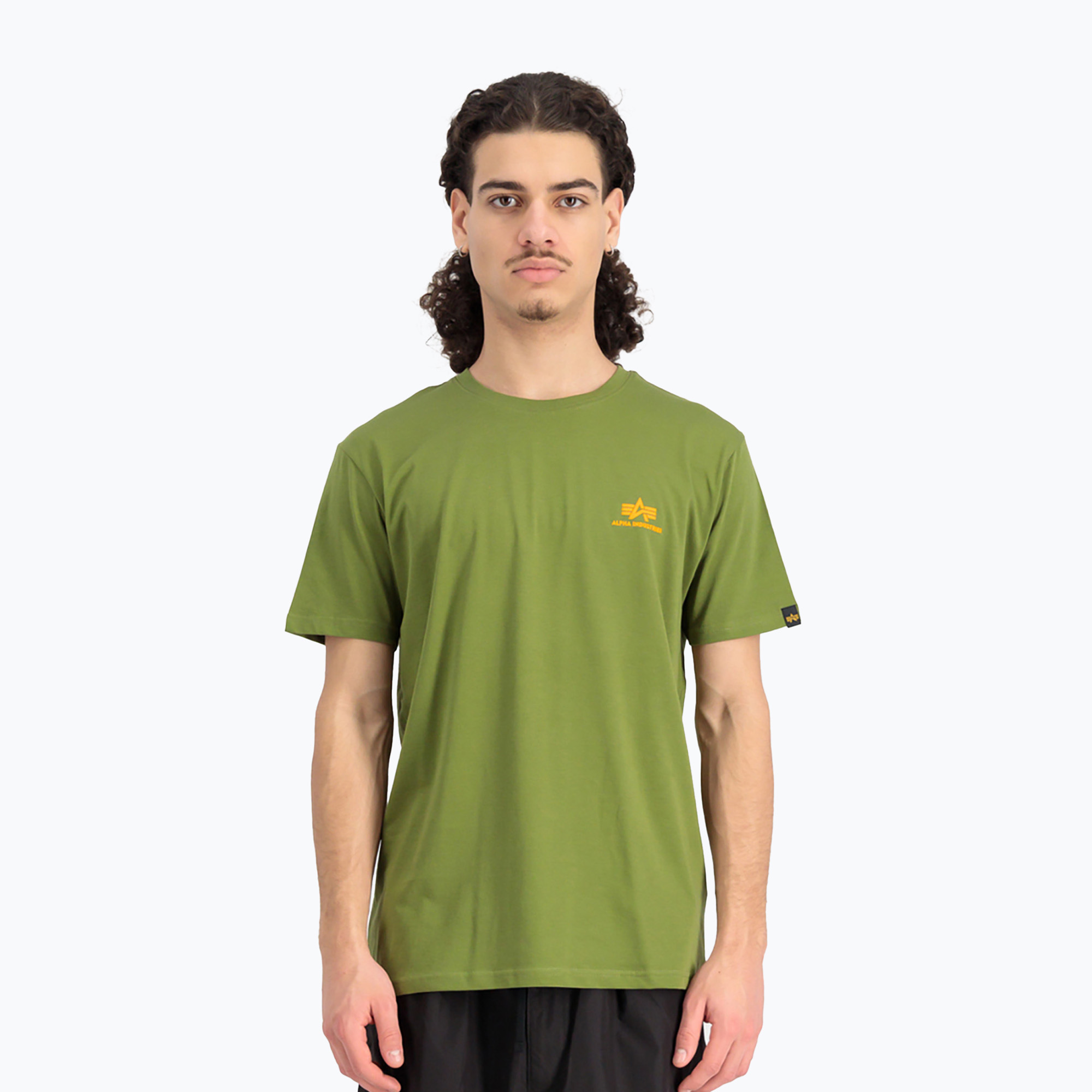 Pánske tričko Alpha Industries Basic Small Logo moss green (Basic Small Logo 188505)