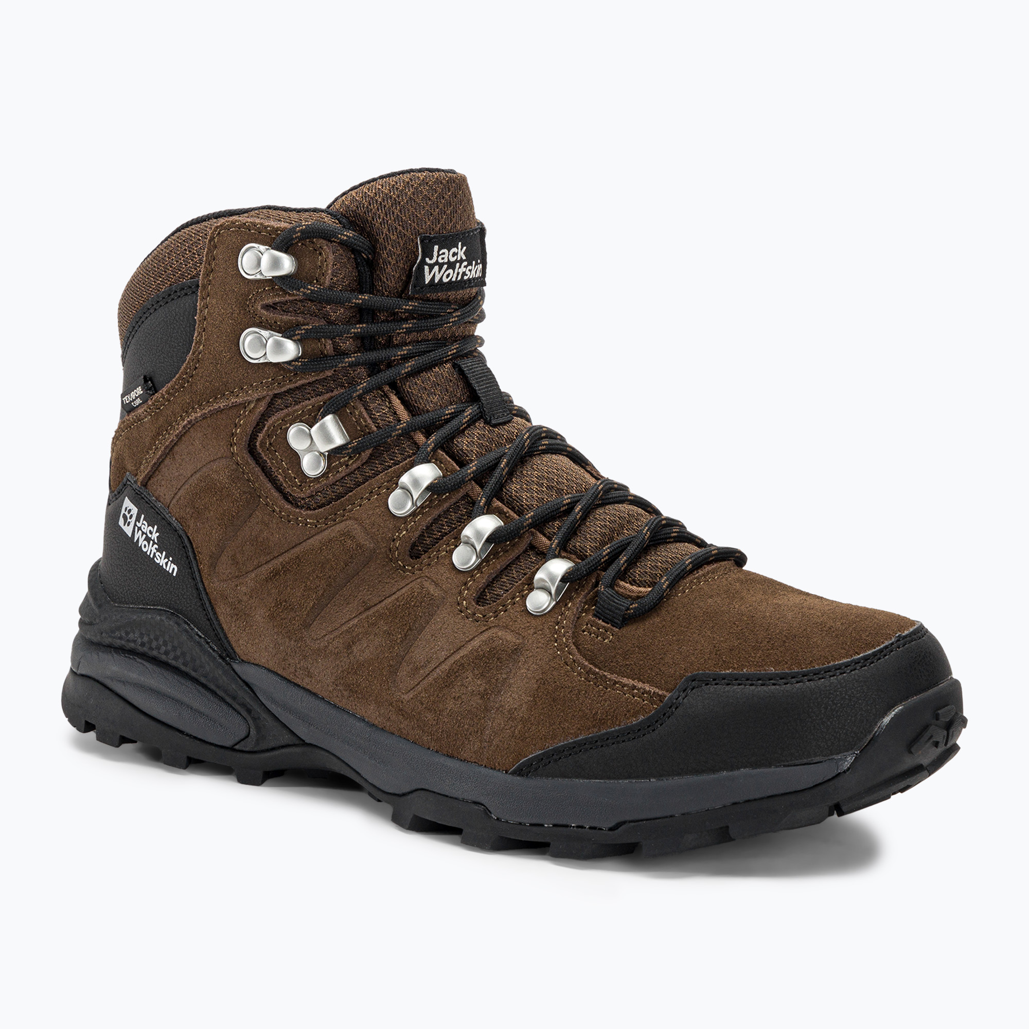 Jack Wolfskin Refugio Texapore Mid brown/phantom pánske trekové topánky (Refugio Texapore Mid 4049841_5298)