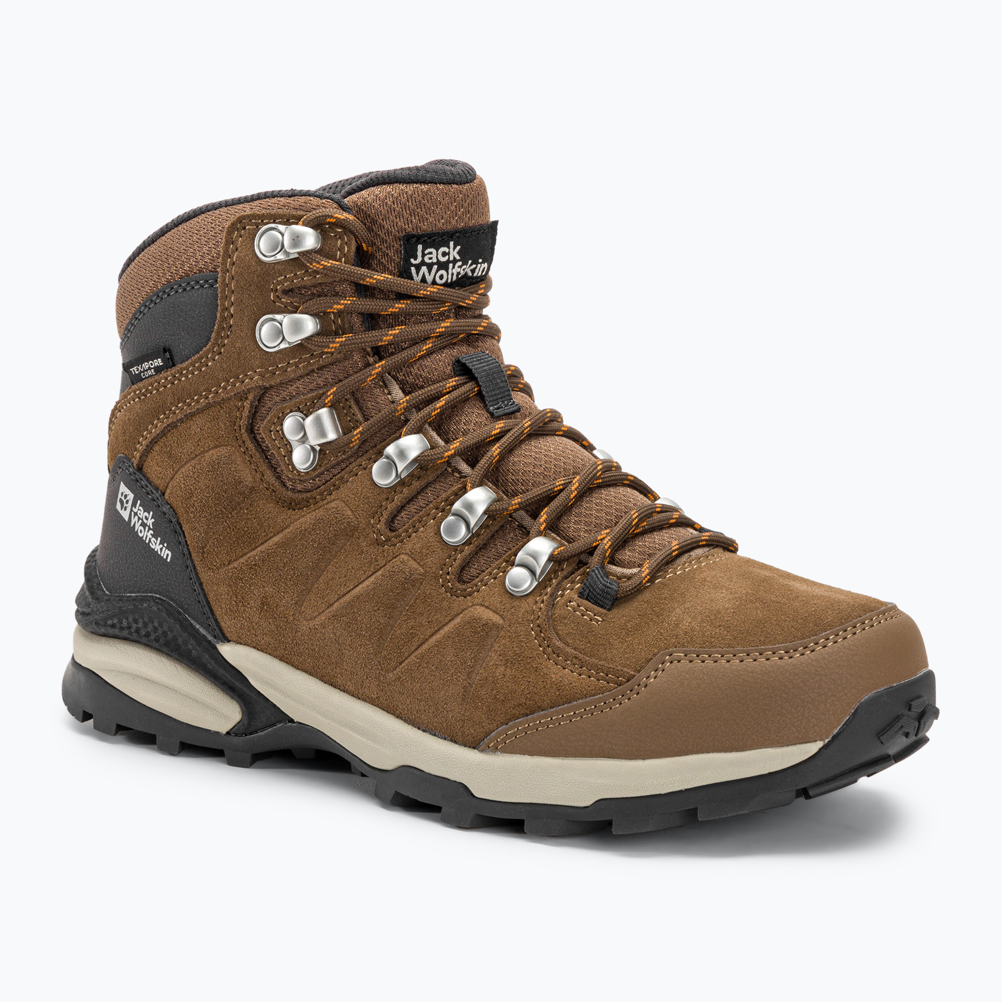 Dámske trekové topánky Jack Wolfskin Refugio Texapore Mid brown/apricot (Refugio Texapore Mid 4050871)