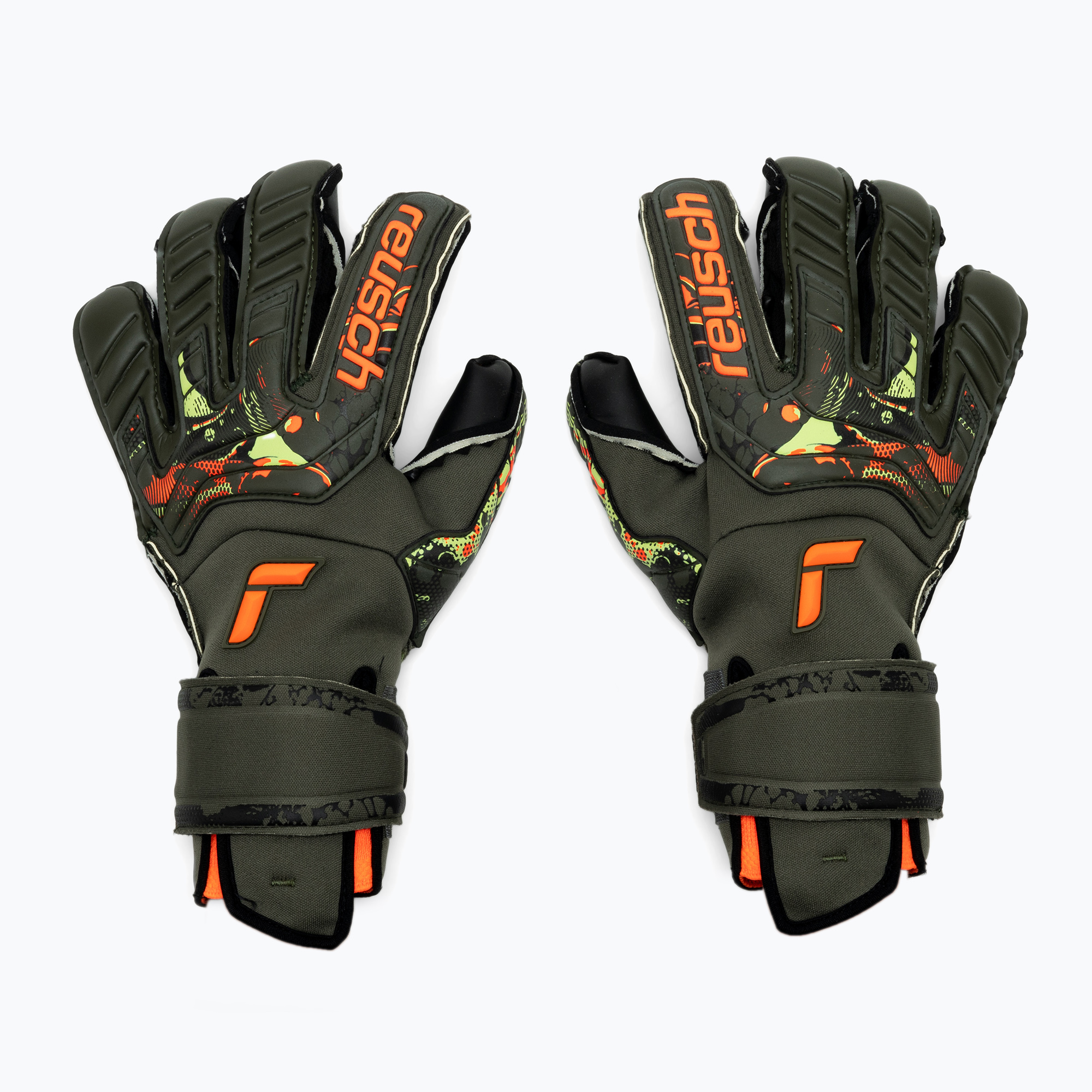 Reusch Attrakt Duo Evolution Adaptive Flex brankárske rukavice zelené 53755-5555