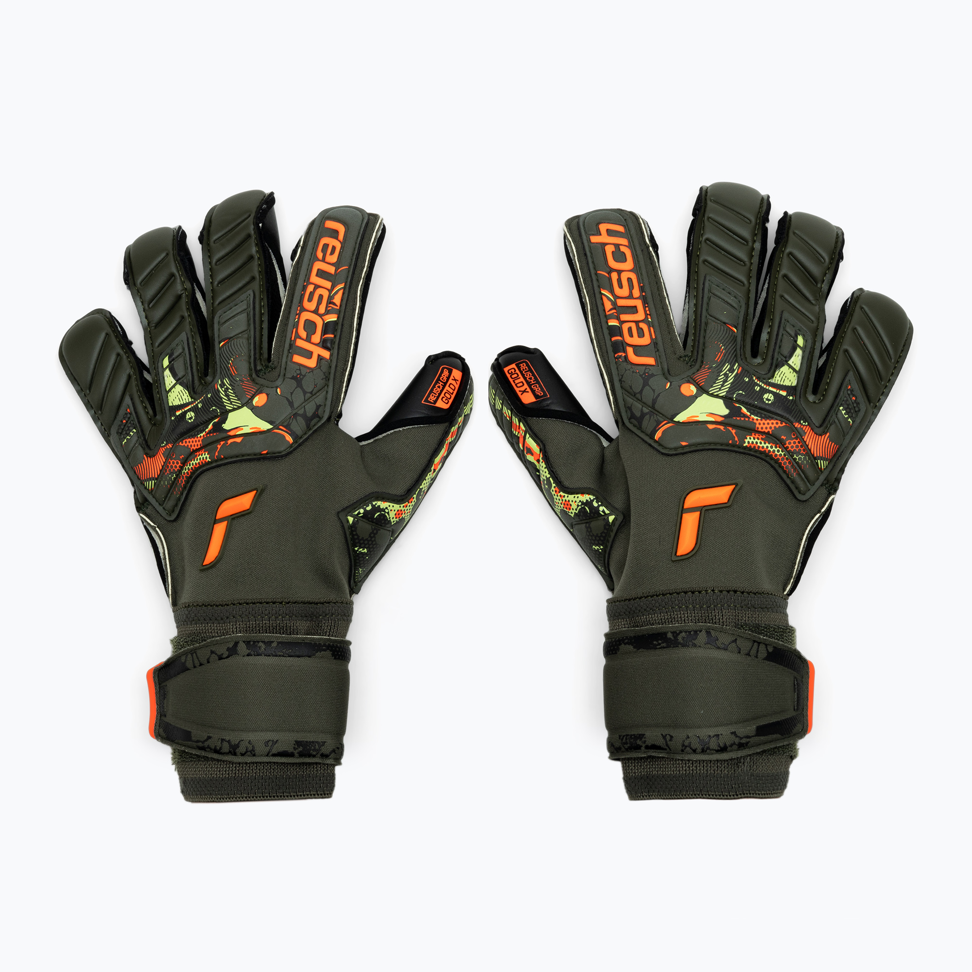 Reusch Attrakt Gold X Evolution Cut zelené brankárske rukavice 53764-5555