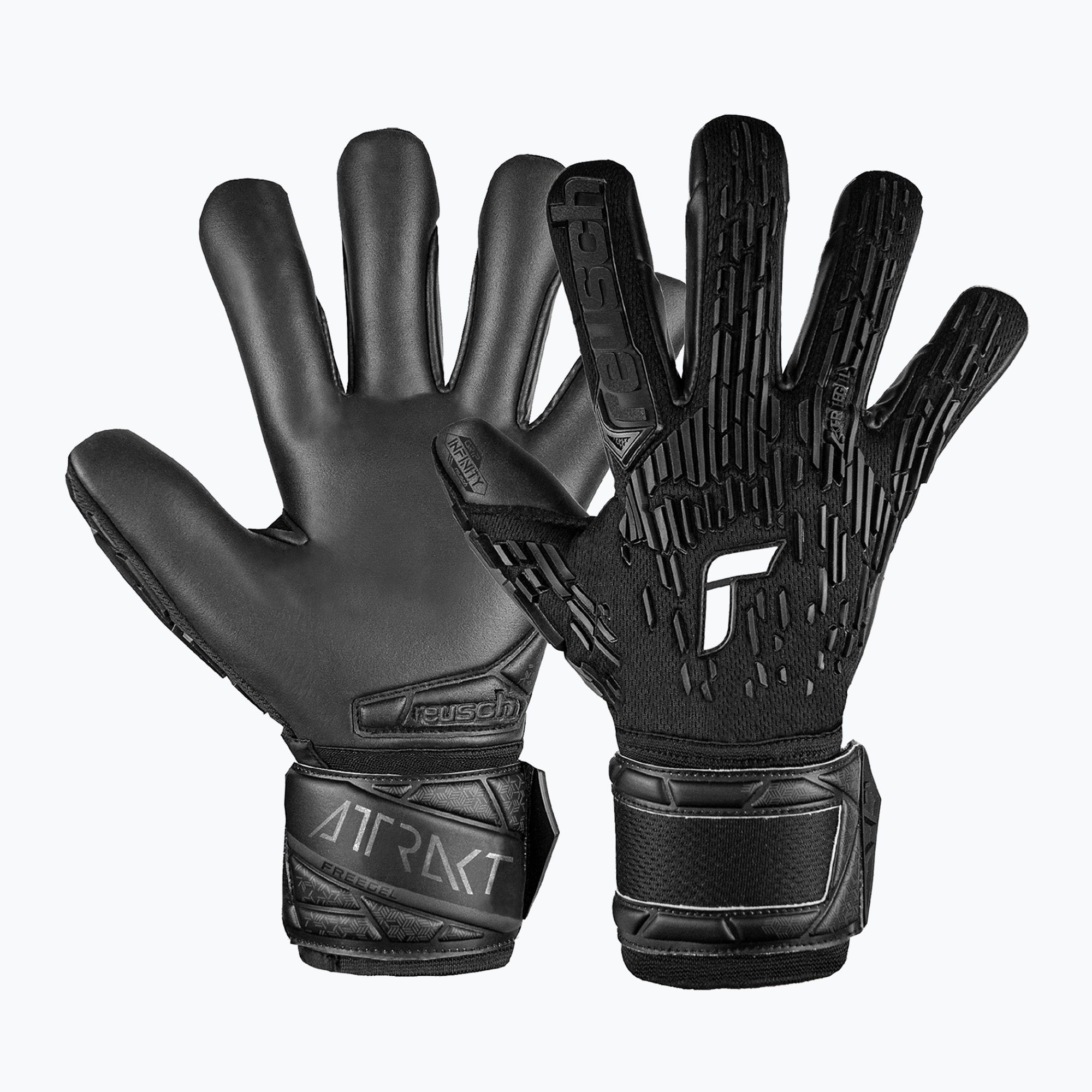 Reusch Attrakt Freegel Infinity Finger Support Brankárske rukavice čierne (Attrakt Freegel Infinity Finger Support 5470730)