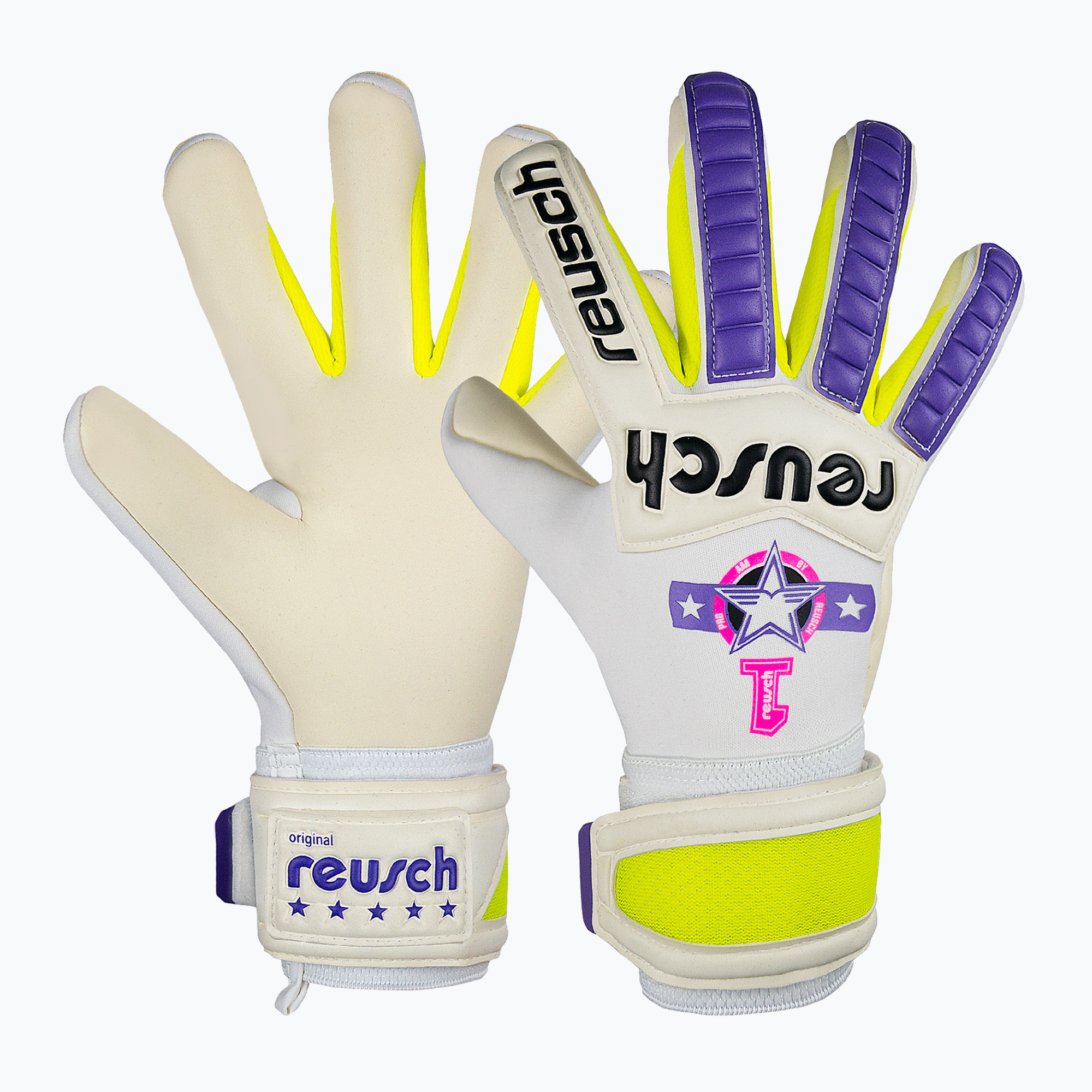 Brankárske rukavice Reusch Legacy Pro Am Gold X bielo-fialové (Legacy Pro Am Gold X 5470905)