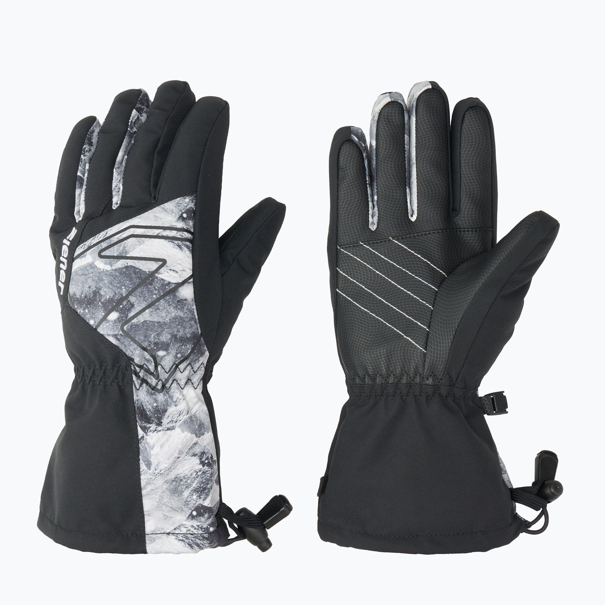 Detské lyžiarske rukavice ZIENER Laval Aquashield AW black/grey mountain