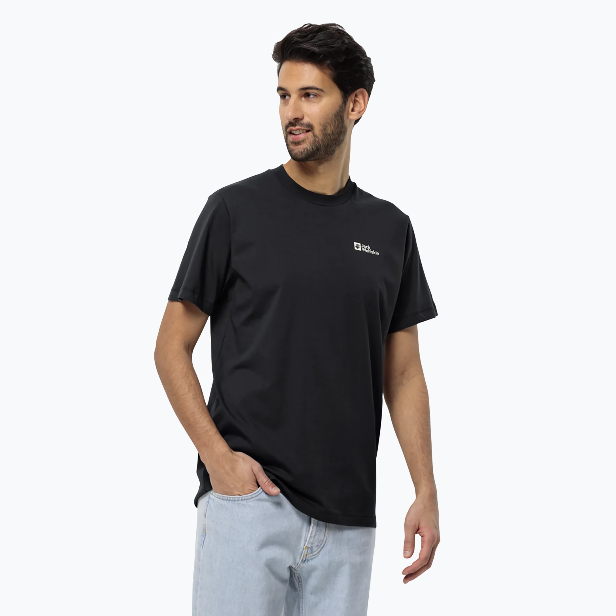 Pánske tričko Jack Wolfskin Essential black (Essential 1808382)