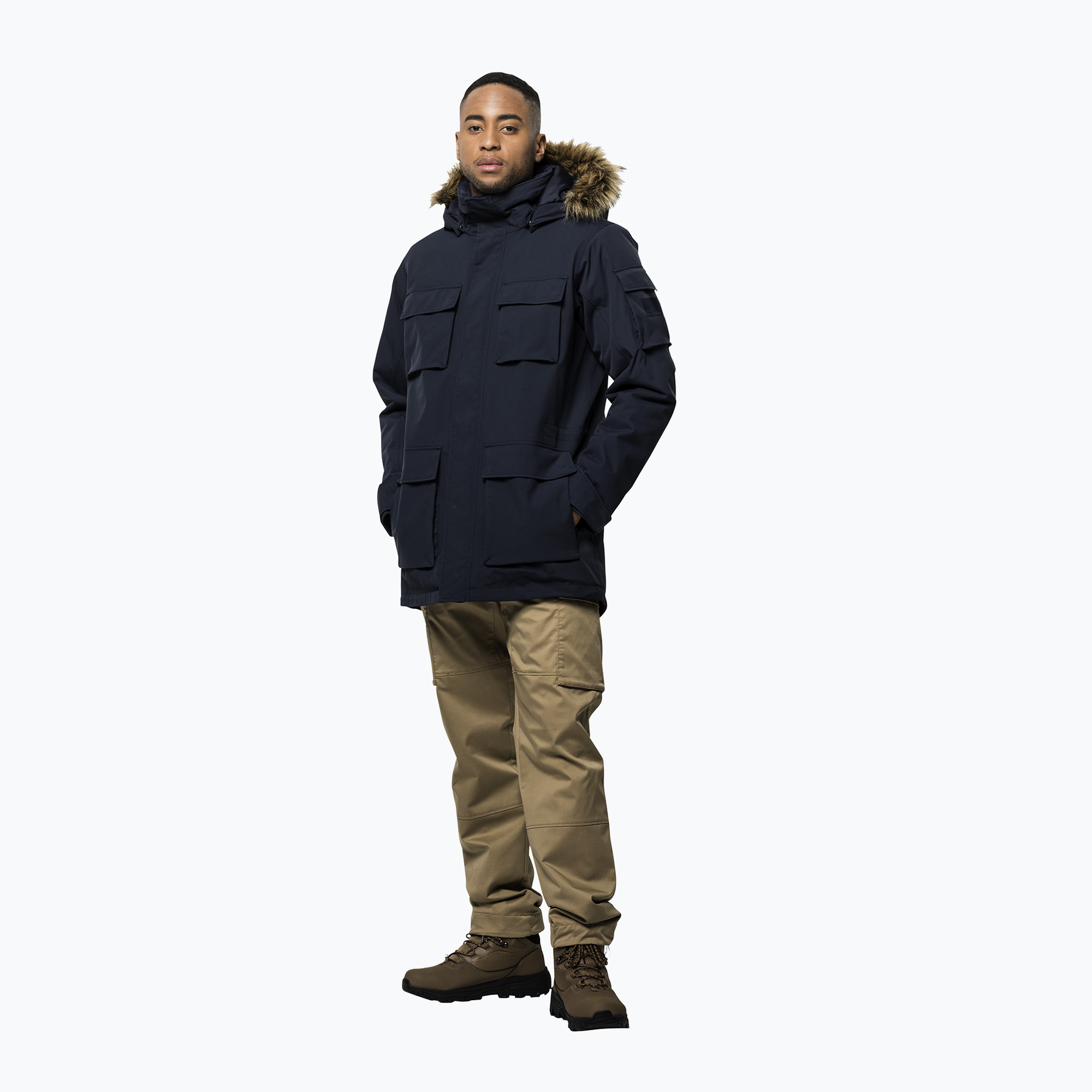 Jack Wolfskin pánska páperová bunda Glacier Canyon Parka navy blue 1107674_1010 (Glacier Canyon Parka 1107674_1010)