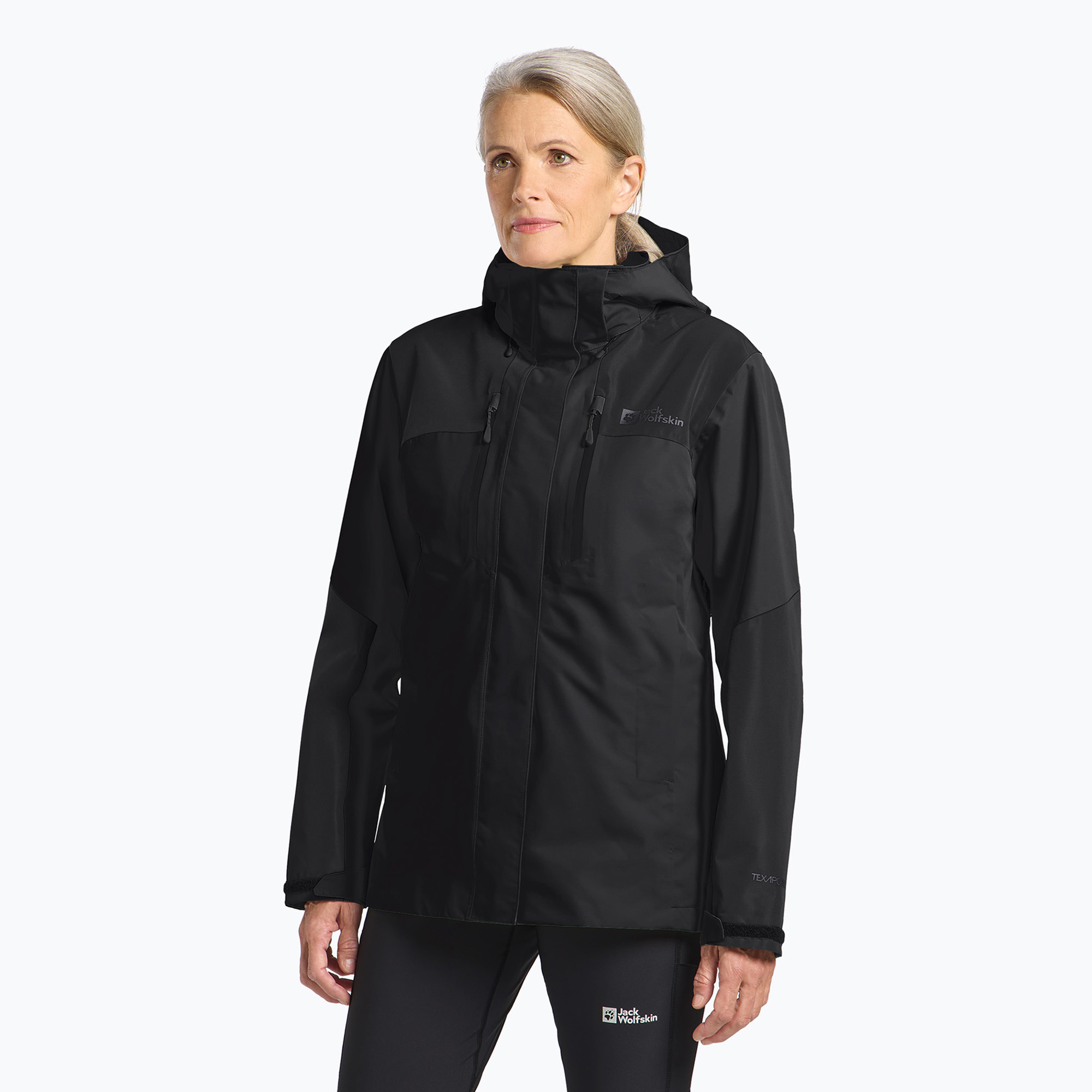 Dámska bunda do dažďa Jack Wolfskin Jasper 2L black (Jasper 2L 1116541_6000)