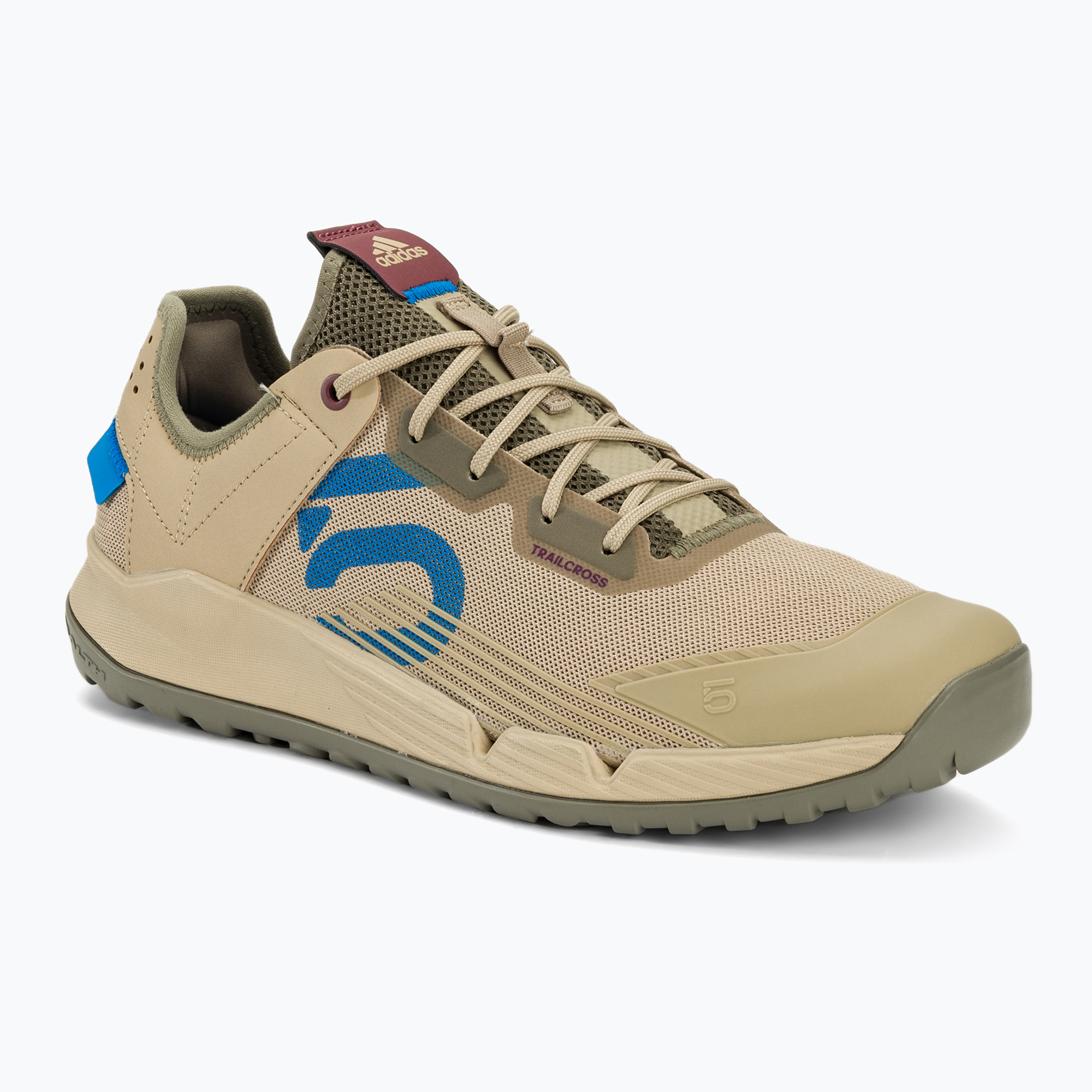 Pánska cyklistická obuv adidas FIVE TEN Trailcross LT beige tone/blue rush/orbit green platform