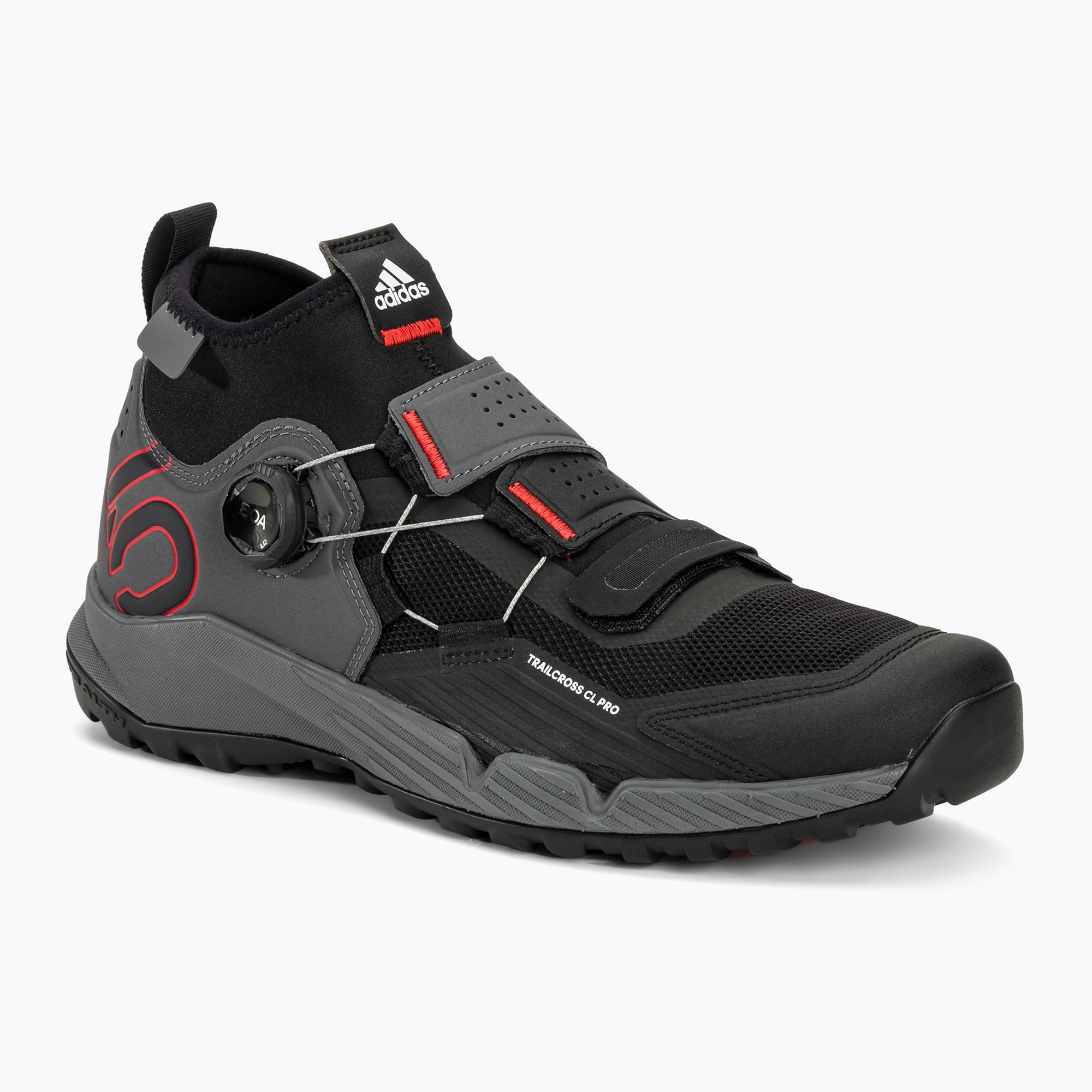 Pánska MTB cyklistická obuv adidas FIVE TEN Trailcross Pro Clip In grey five/core black/red (Trailcross Pro Clip In GY9117)