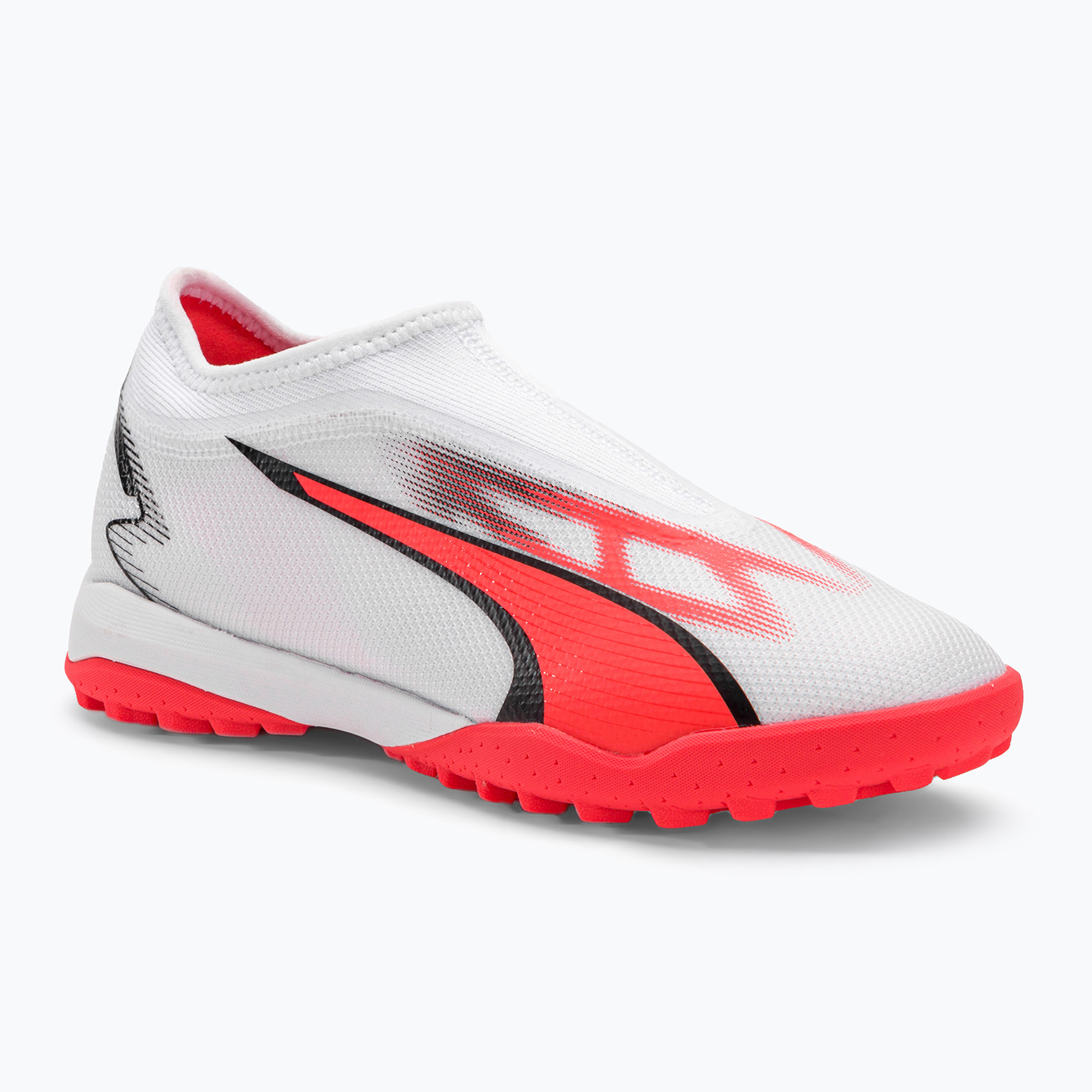 PUMA Ultra Match Ll TT + Mid Jr detské kopačky puma white/puma black/fire orchid (Ultra Match Ll Tt + Mid Jr 107516 01)