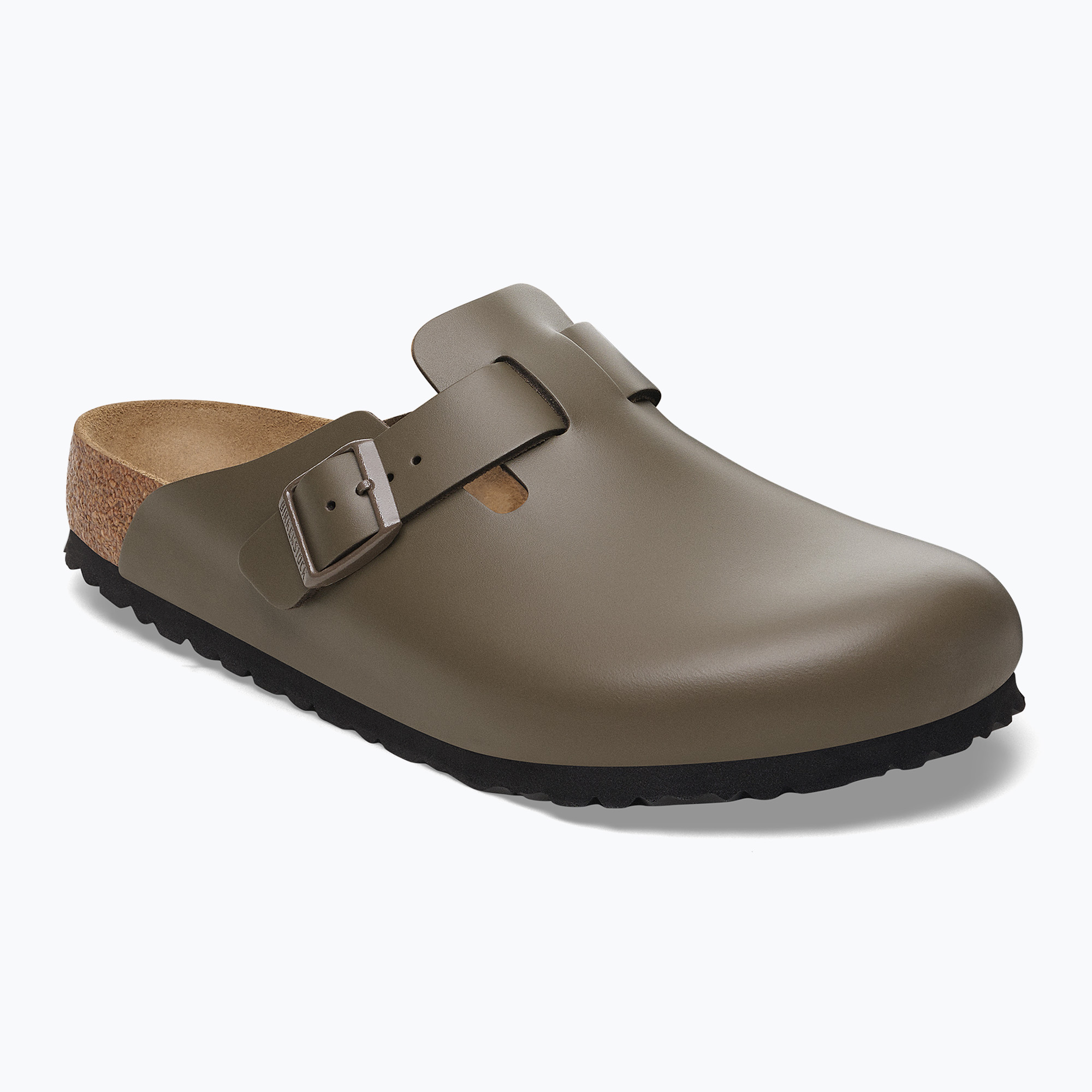 Nazúvaky BIRKENSTOCK Boston NL Narrow smooth leather concrete gray (Boston NL Regular 1029079)