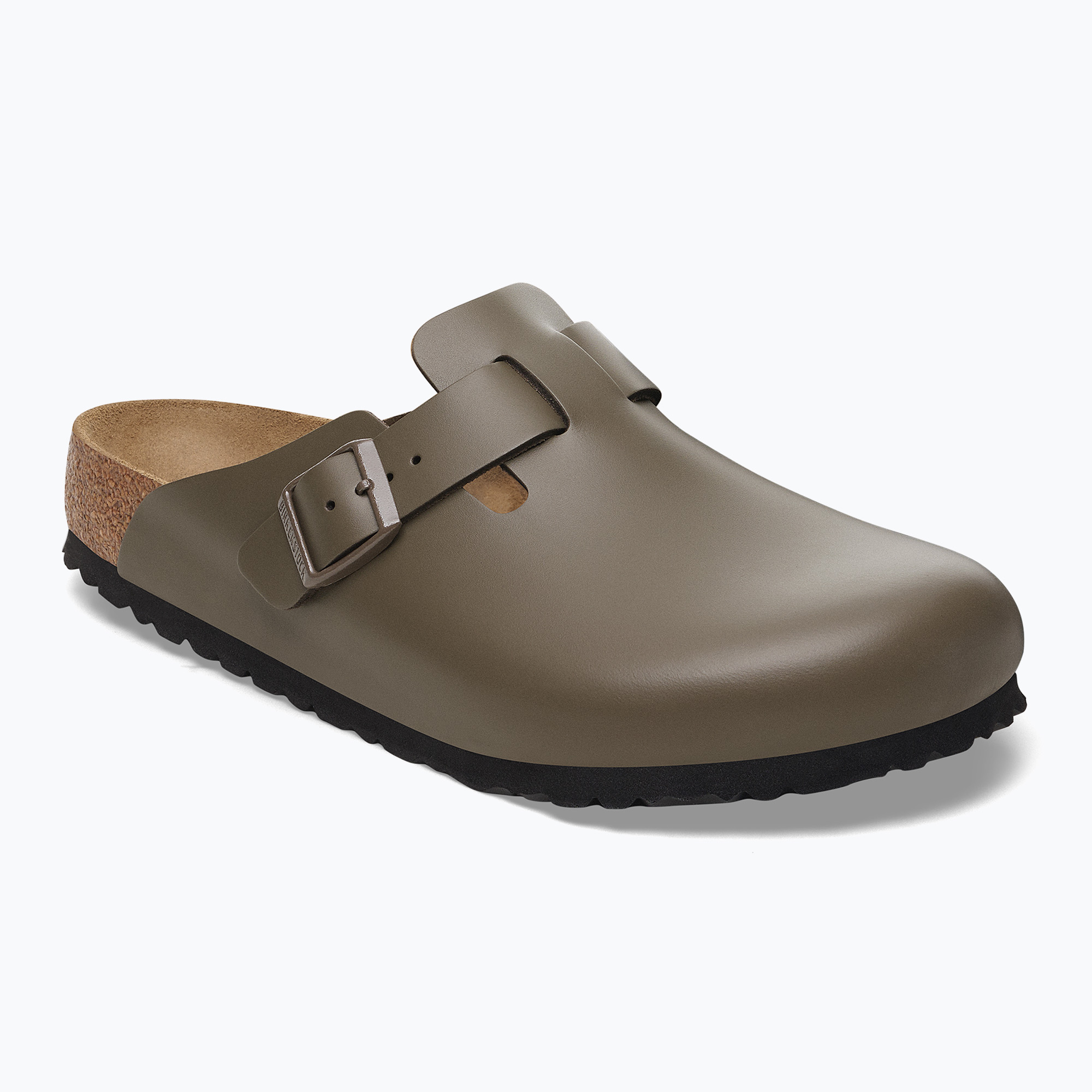 BIRKENSTOCK žabky Boston NL Narrow hladká koža betónová sivá (Boston NL Narrow 1029156)