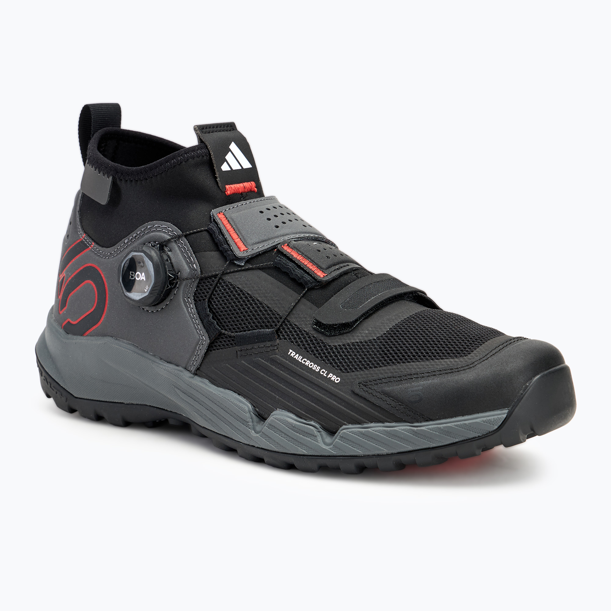 Pánska MTB cyklistická obuv adidas FIVE TEN Trailcross Pro Clip-In grey five / core black / red (Trailcross Pro Clip-In HP9935)
