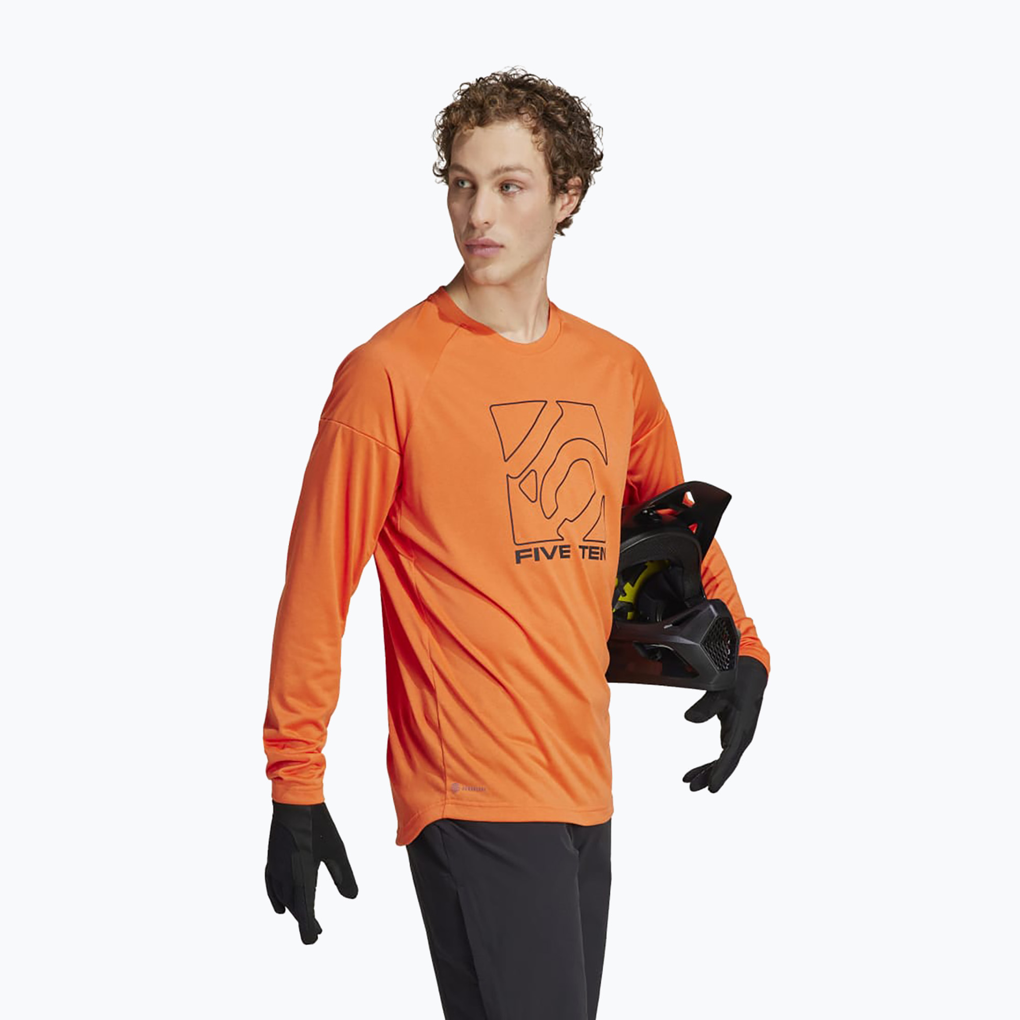 Cyklistický dres s dlhým rukávom adidas FIVE TEN semi impact orange (Long Sleeve Jersey HZ0246)