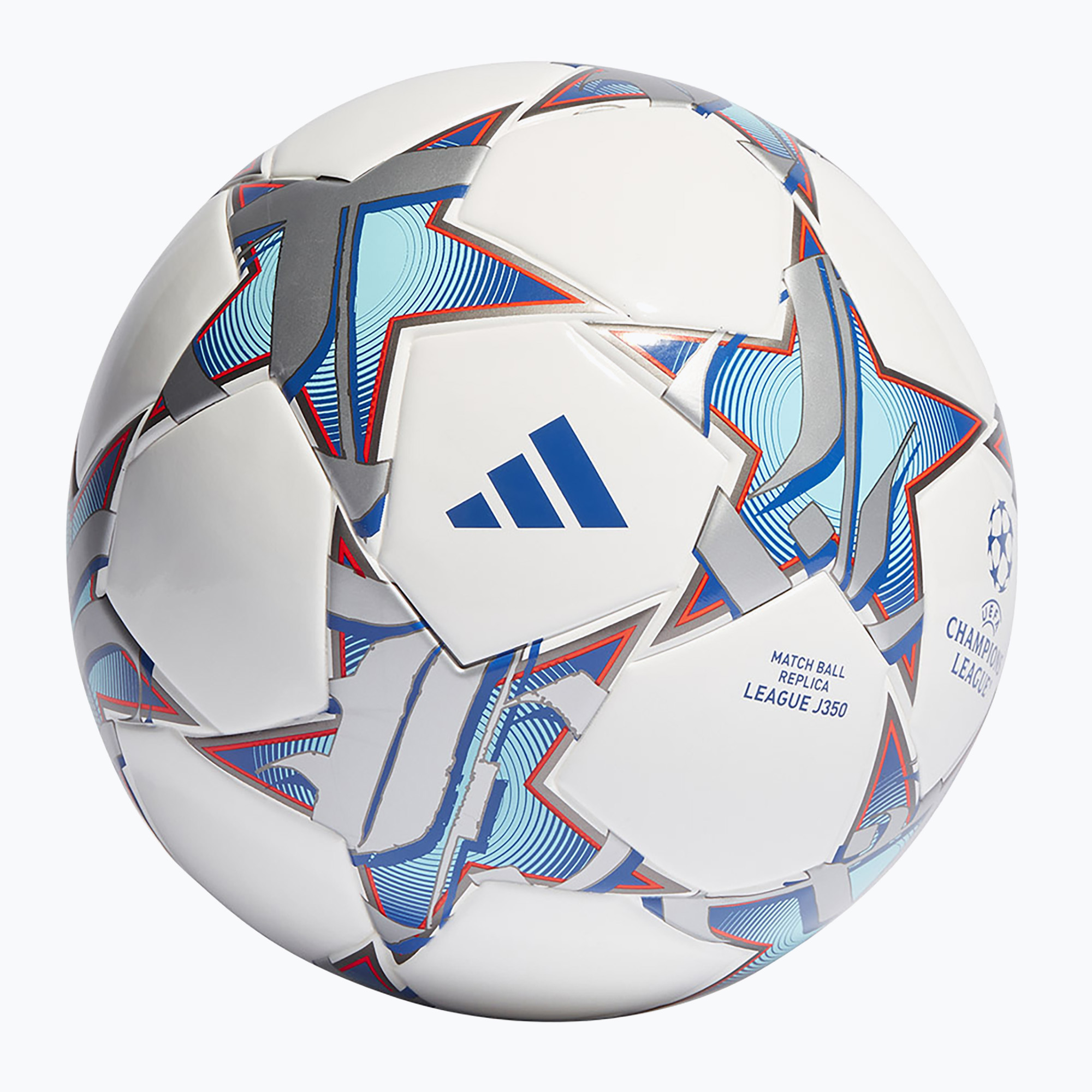 adidas UCL League 23/24 futbalová biela/strieborná metalíza/jasná azúrová/kráľovská modrá veľkosť 4