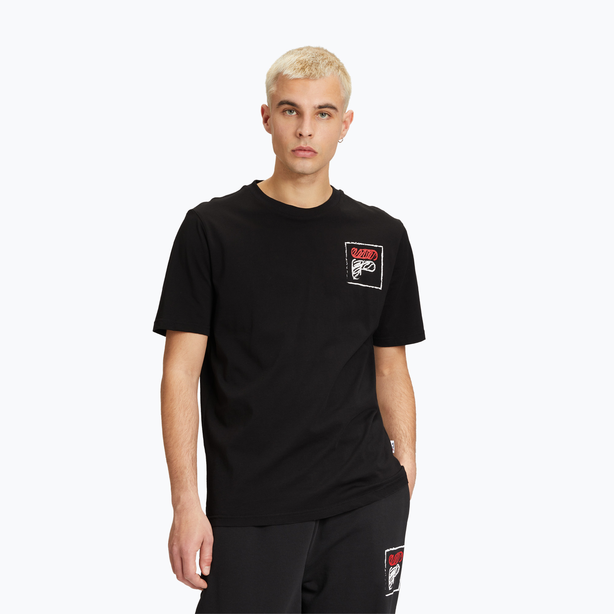 Pánske tričko FILA Luton Graphic black (Luton Graphic FAM0661)