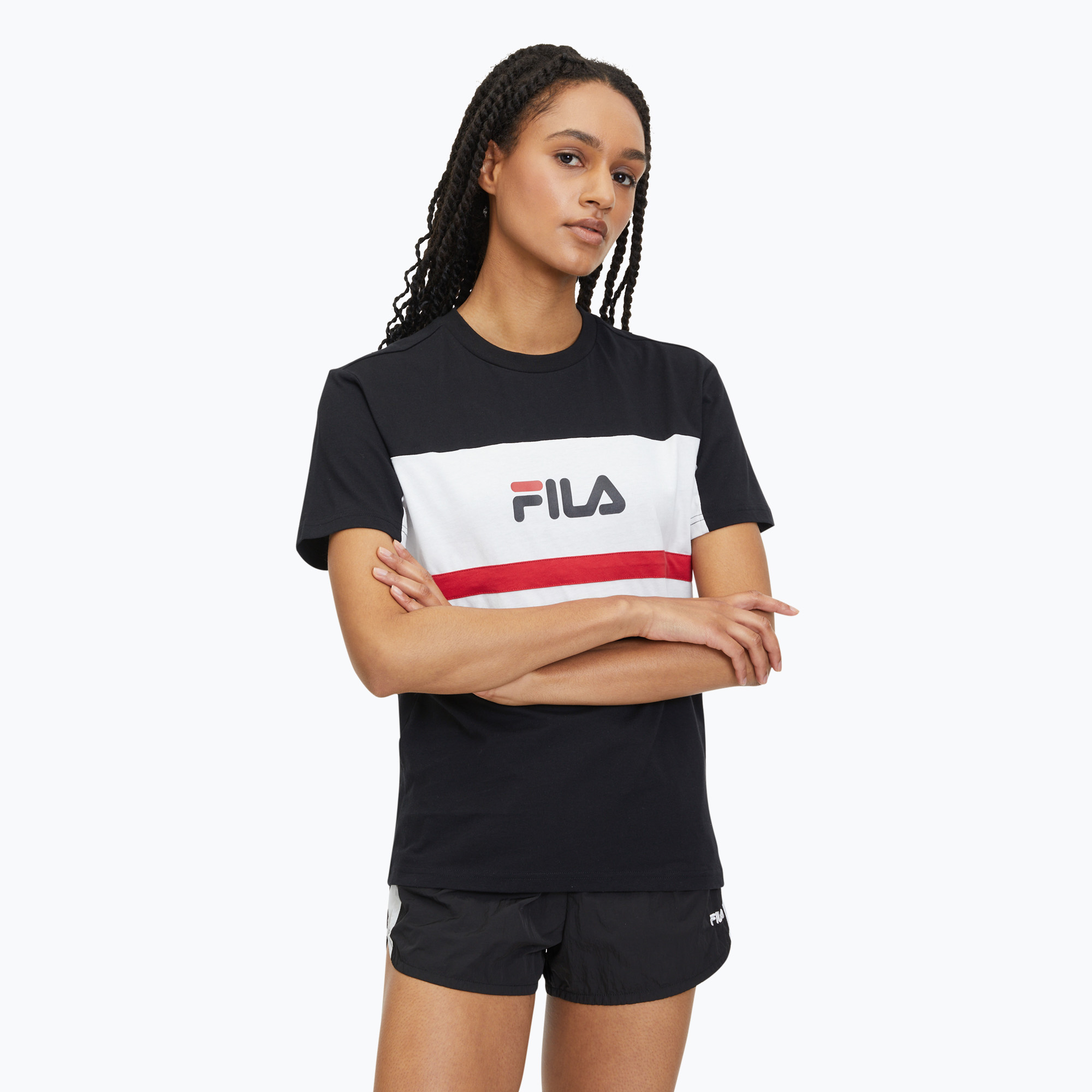 Dámske tričko FILA Lishui black/bright white (Lishui FAW0777)