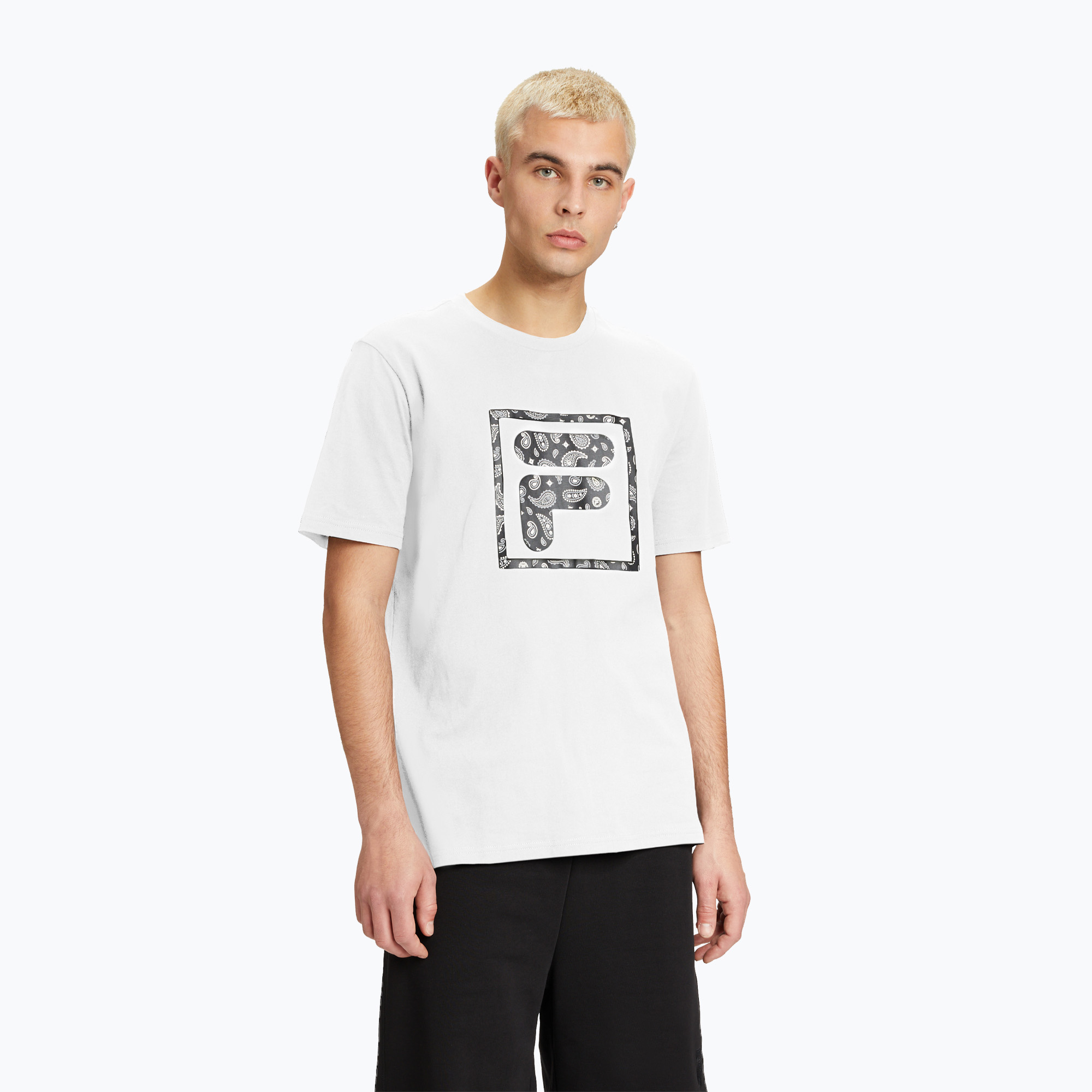 Pánske tričko FILA Longyan Graphic bright white (Longyan Graphic FAM0681)