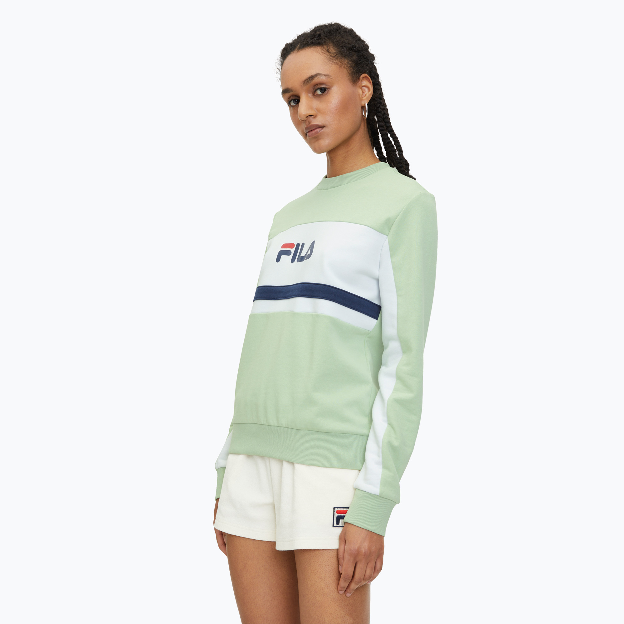 Dámska mikina FILA Lishui smoke green/bright white (Lishui FAW0773)
