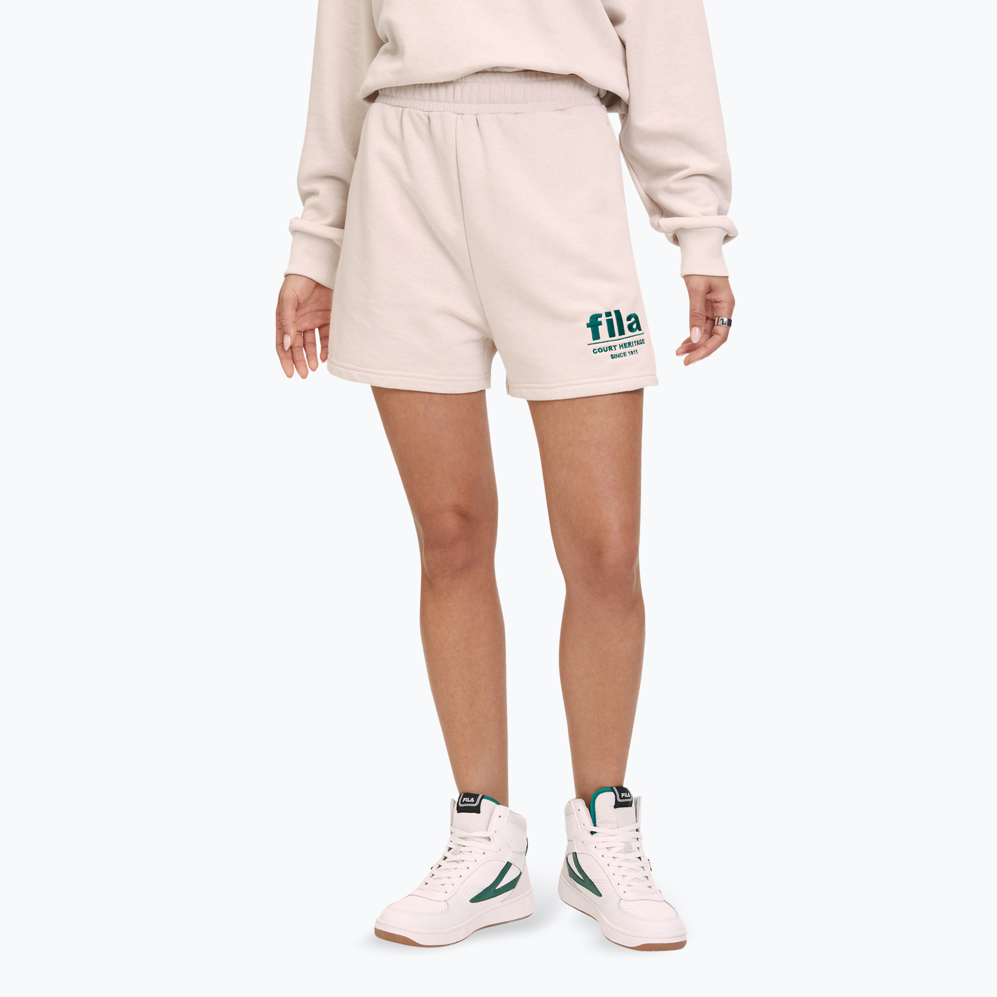 Dámske šortky FILA Linyi oatmeal melange (Linyi FAW0763)