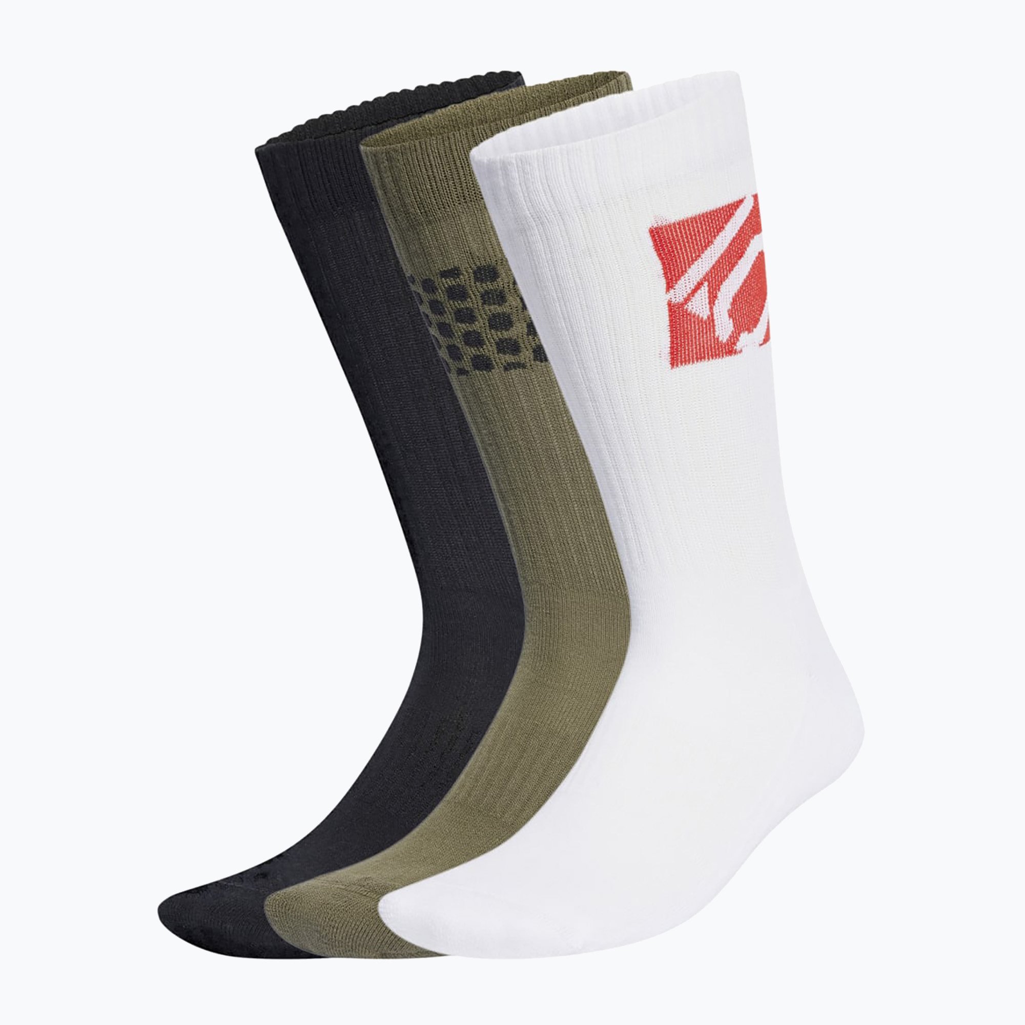 Ponožky adidas FIVE TEN Cushioned Crew Sock 3 páry olivová vrstva/biela/čierna (Cushioned Crew Sock IN8285)